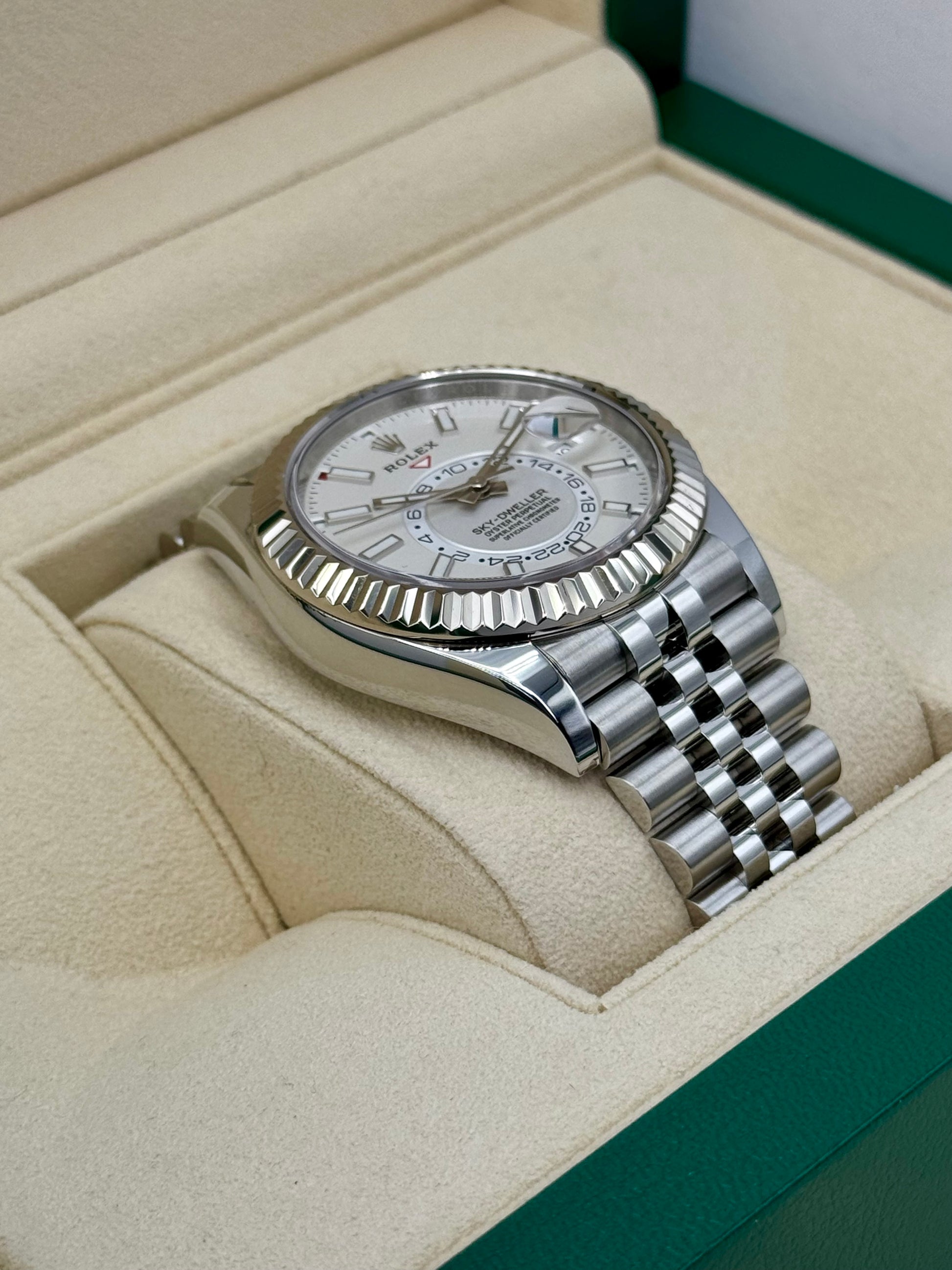 2022 Rolex Sky-Dweller 42mm 326934 Stainless Steel Jubilee White Dial - MyWatchLLC