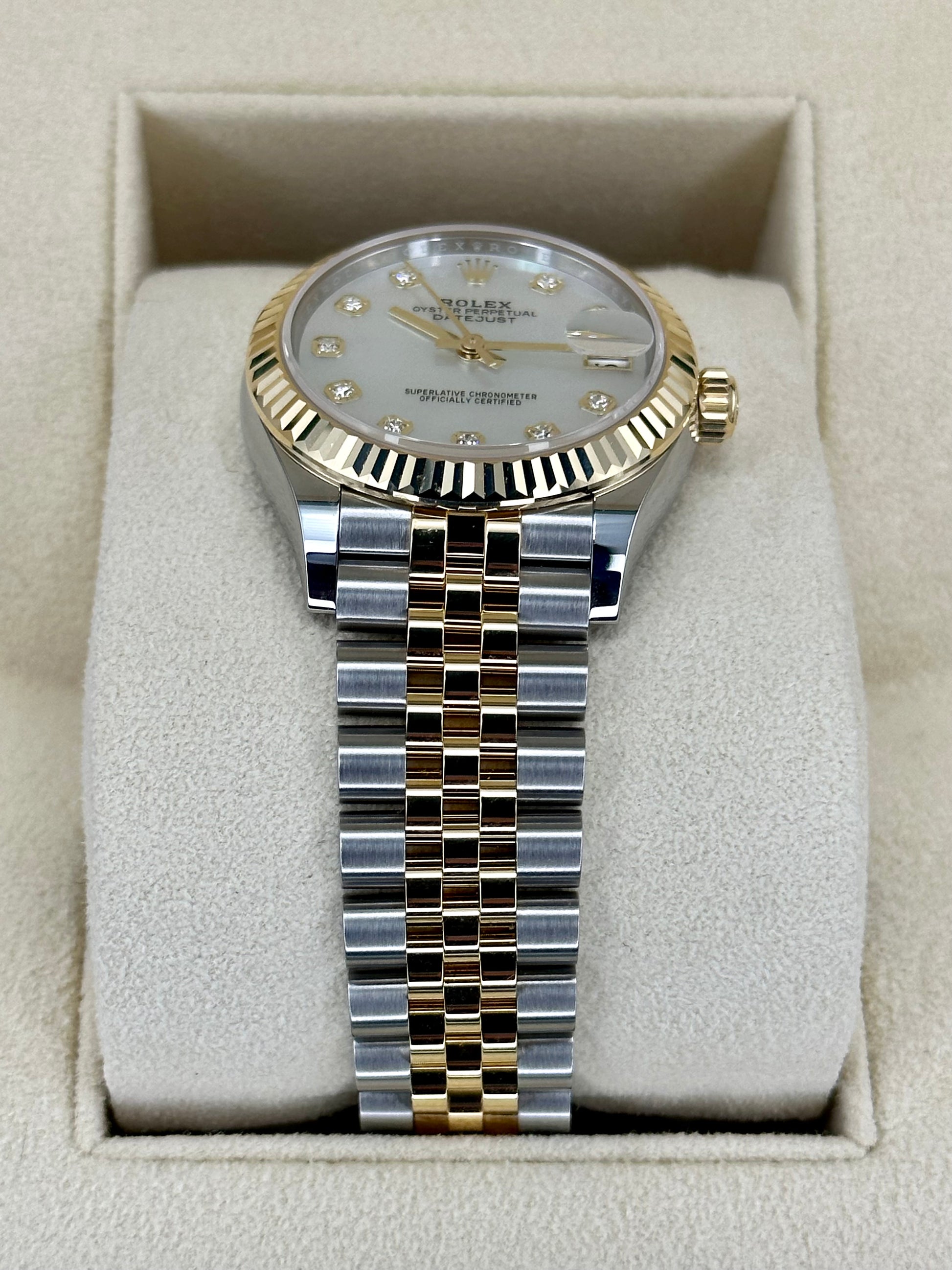 NEW 2023 Rolex Datejust 31mm 278273 Two-Tone Jubilee MOP Diamond Dial - MyWatchLLC