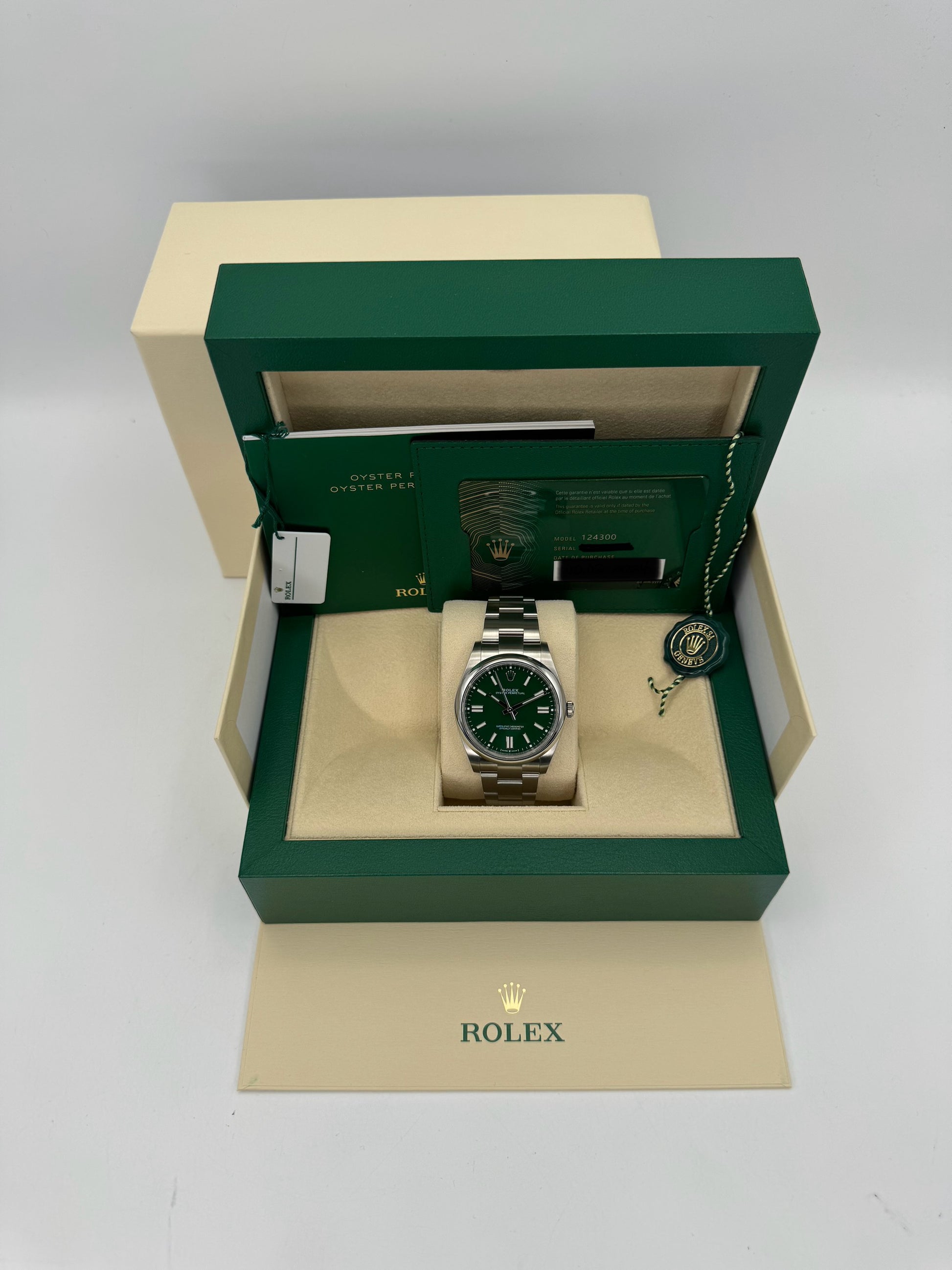 NEW 2024 Rolex Oyster Perpetual 41mm 124300 Green Dial - MyWatchLLC
