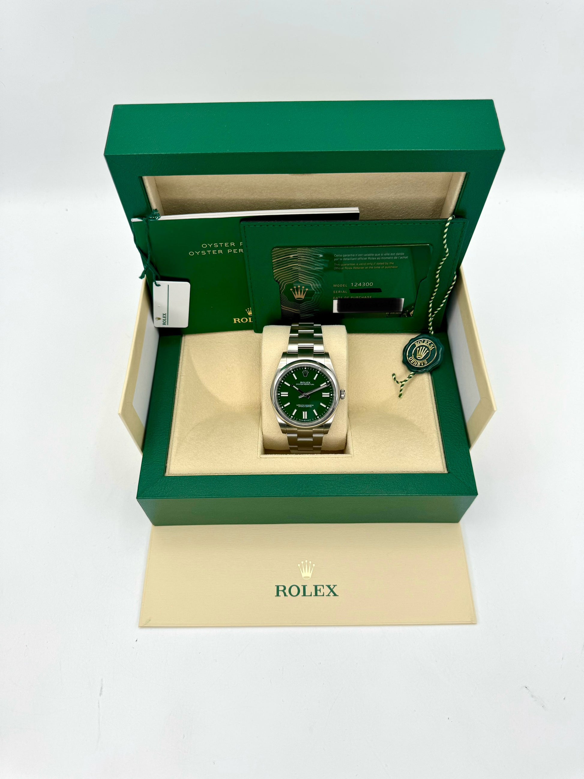 NEW 2024 Rolex Oyster Perpetual 41mm 124300 Green Dial - MyWatchLLC