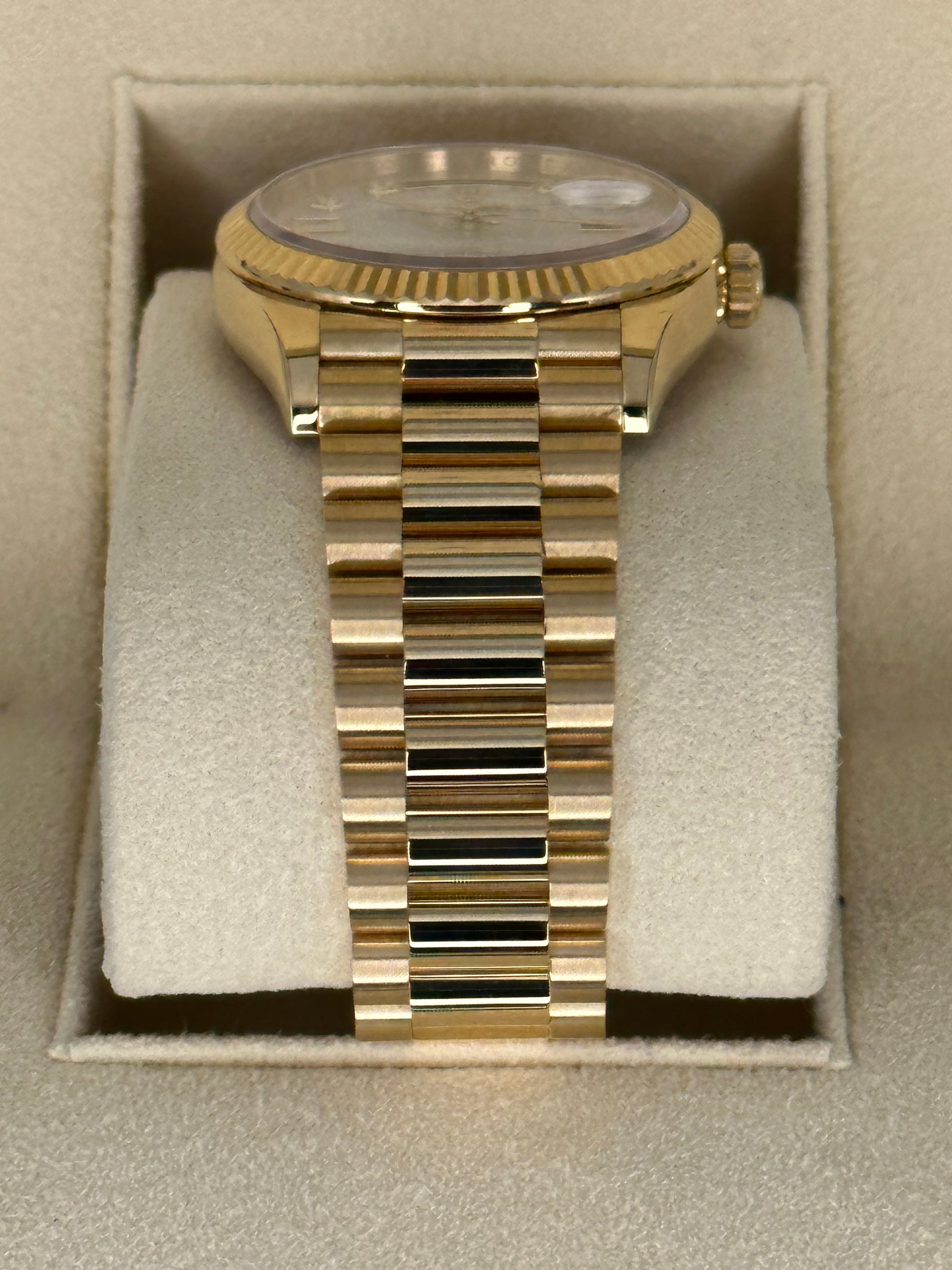 2021 Rolex Day-Date 36mm 128238 Mother of Pearl Diamond Dial - MyWatchLLC