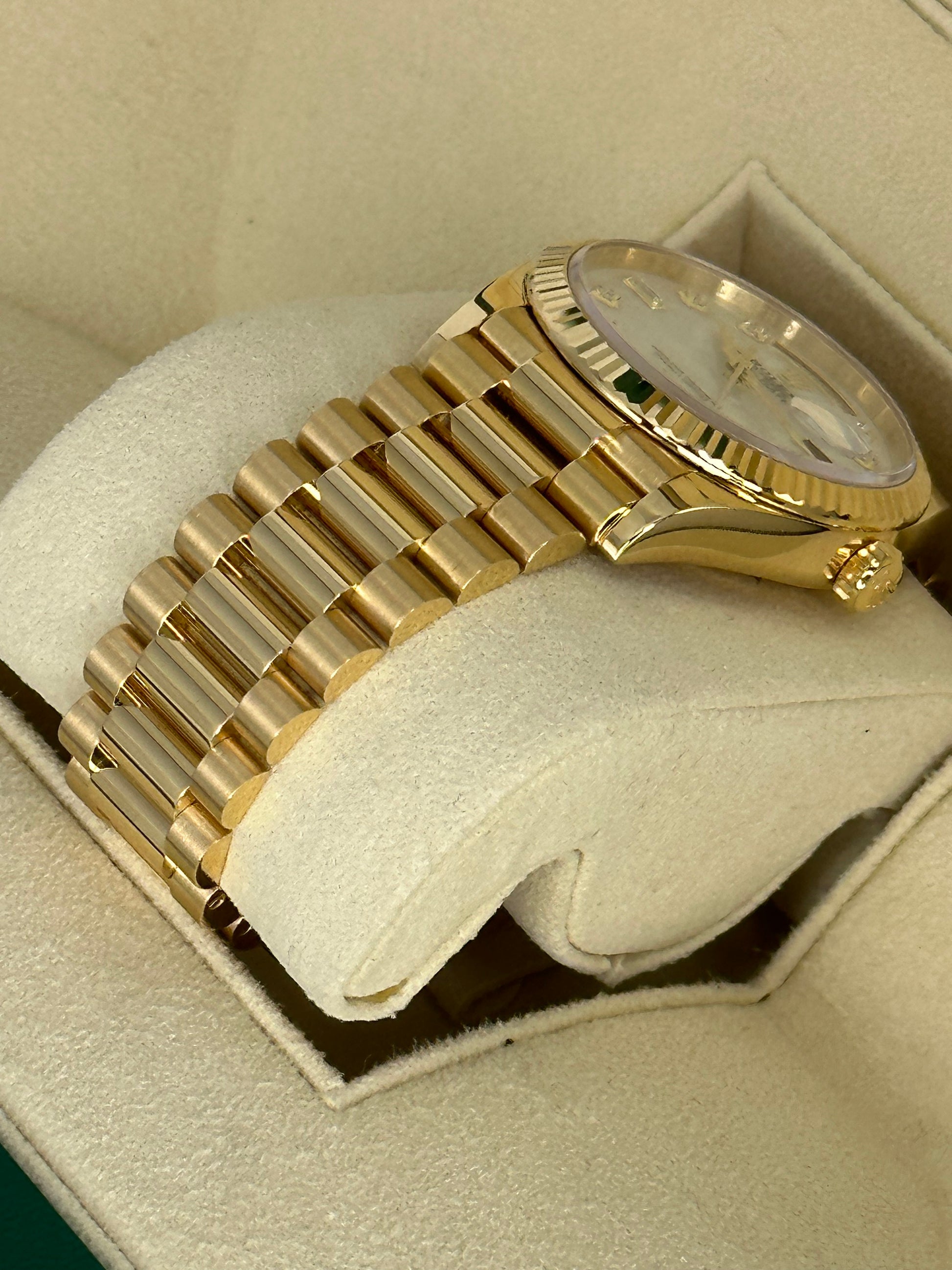 2021 Rolex Day-Date 36mm 128238 Mother of Pearl Diamond Dial - MyWatchLLC