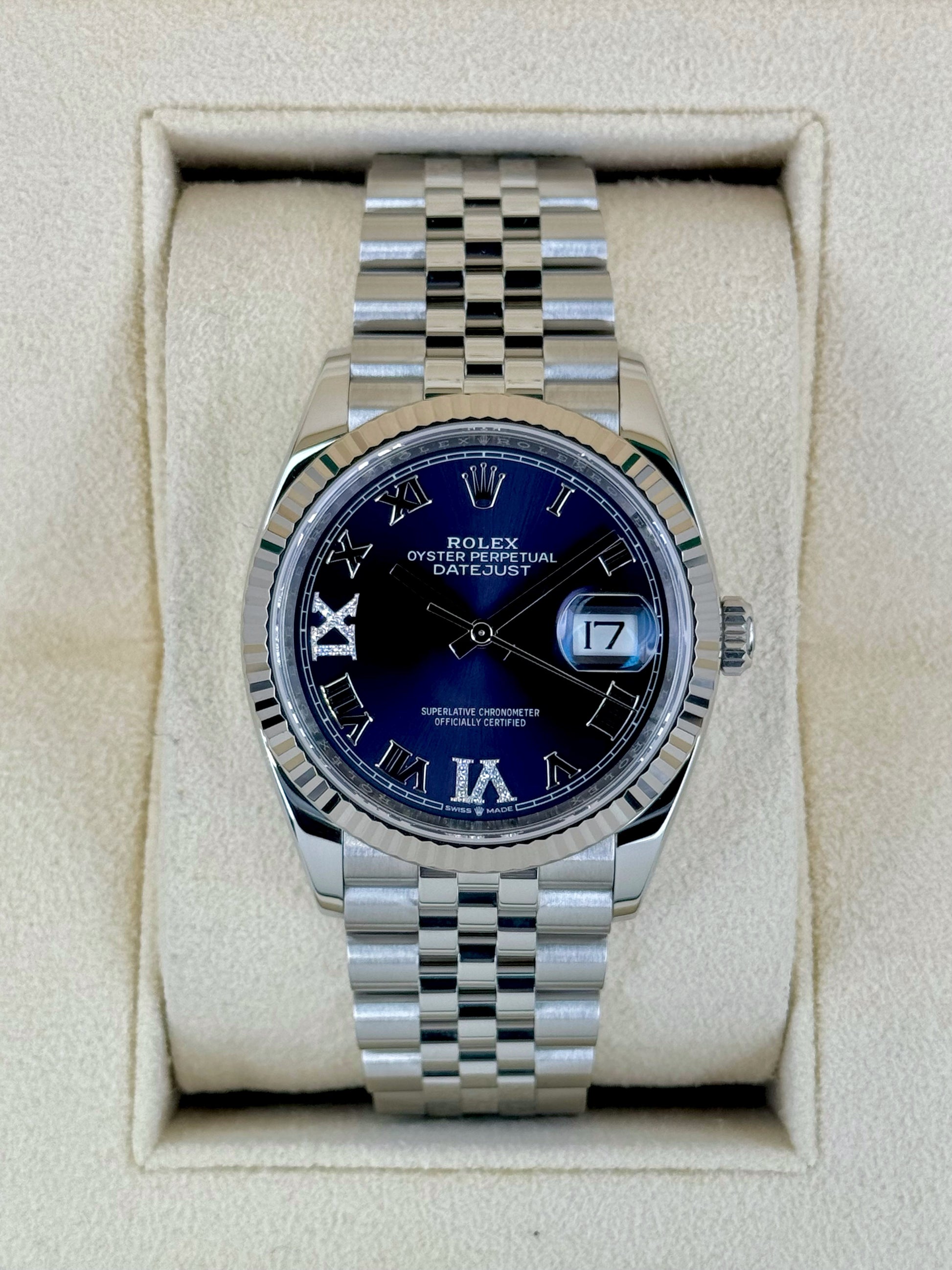 2023 Rolex Datejust 36mm 126234 Stainless Steel Jubilee Purple Dial - MyWatchLLC