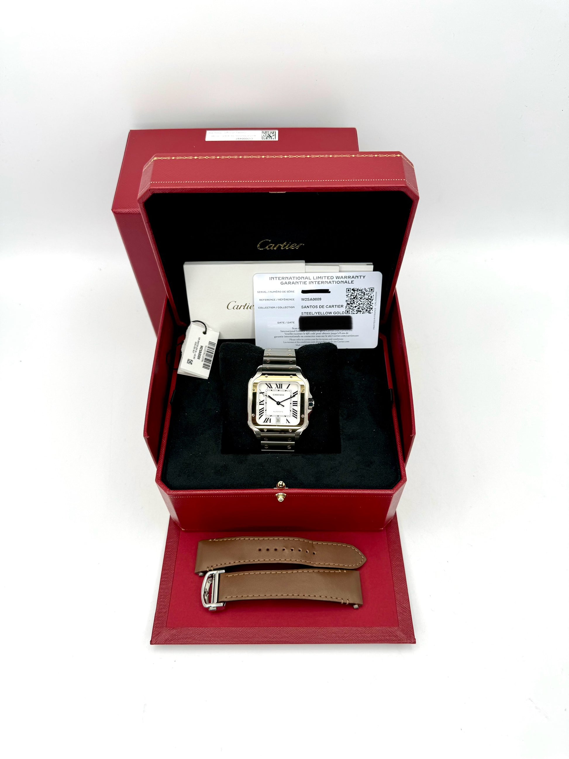 2023 Cartier Santos de Cartier 39.8mm W2SA0009 Two-Tone White Dial - MyWatchLLC