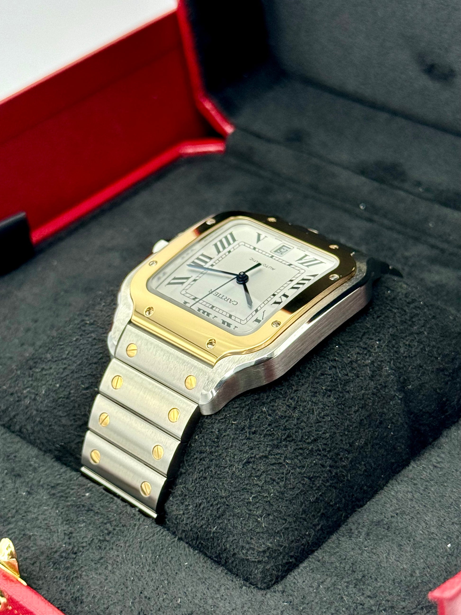 2023 Cartier Santos de Cartier 39.8mm W2SA0009 Two-Tone White Dial - MyWatchLLC