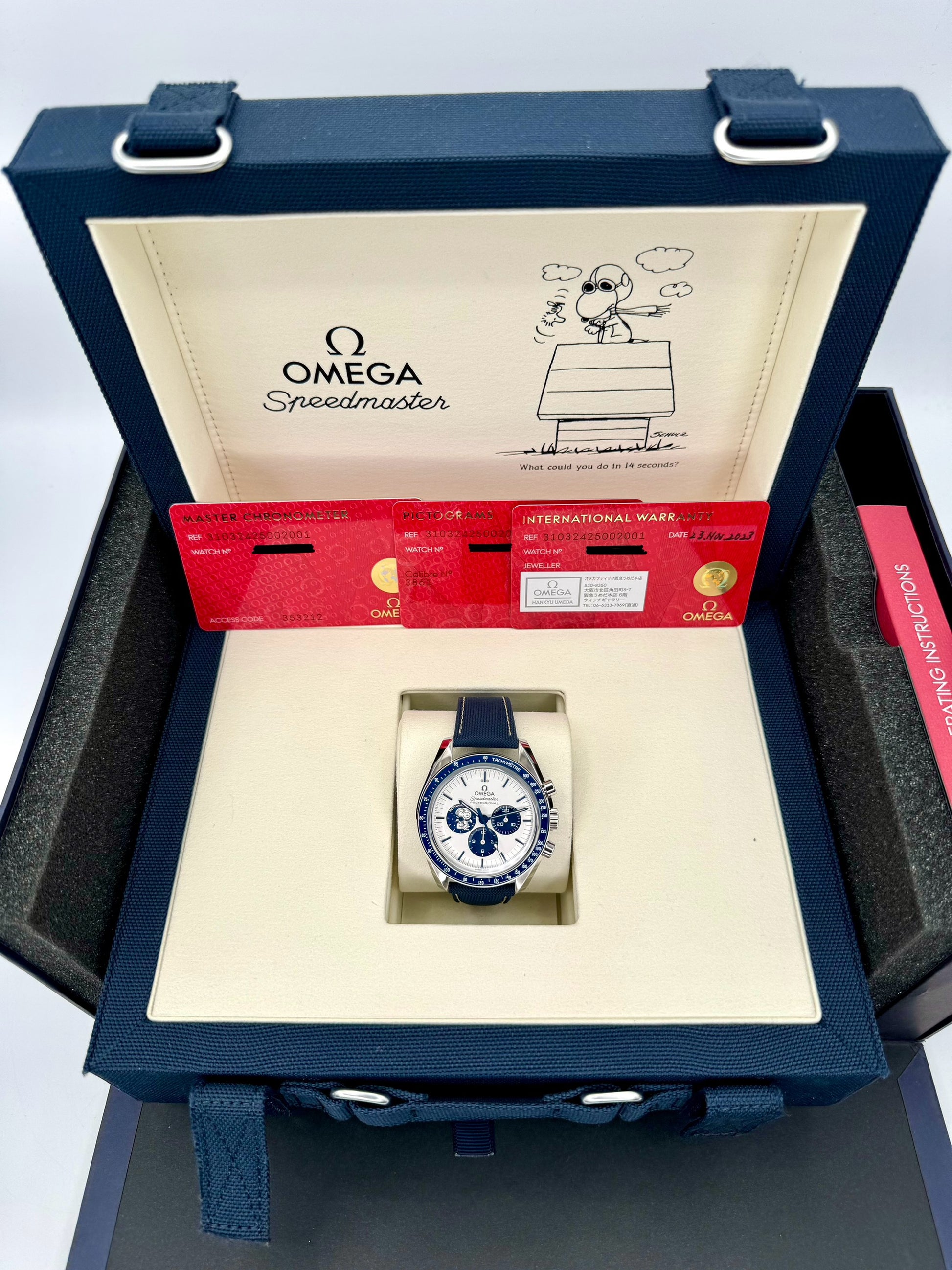 NEW 2023 Speedmaster 42mm 310.32.42.50.02.001 Silver Snoopy Award Dial - MyWatchLLC