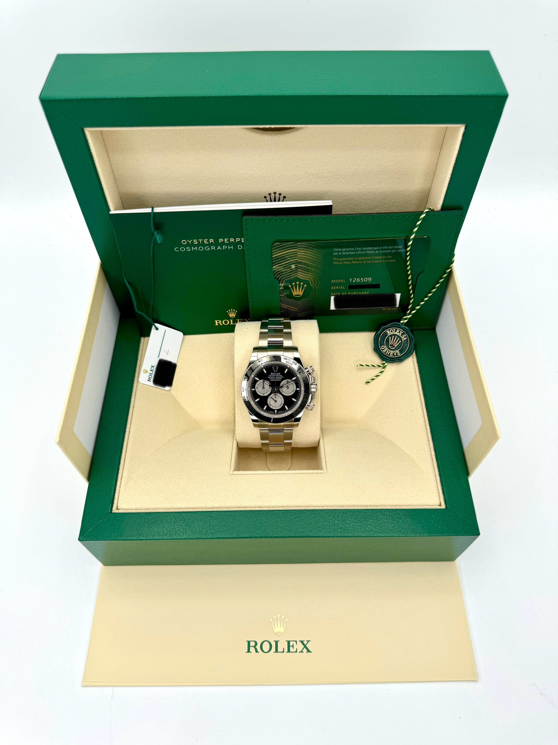 NEW 2024 Rolex Daytona 40mm 126509 White Gold Black Dial - MyWatchLLC