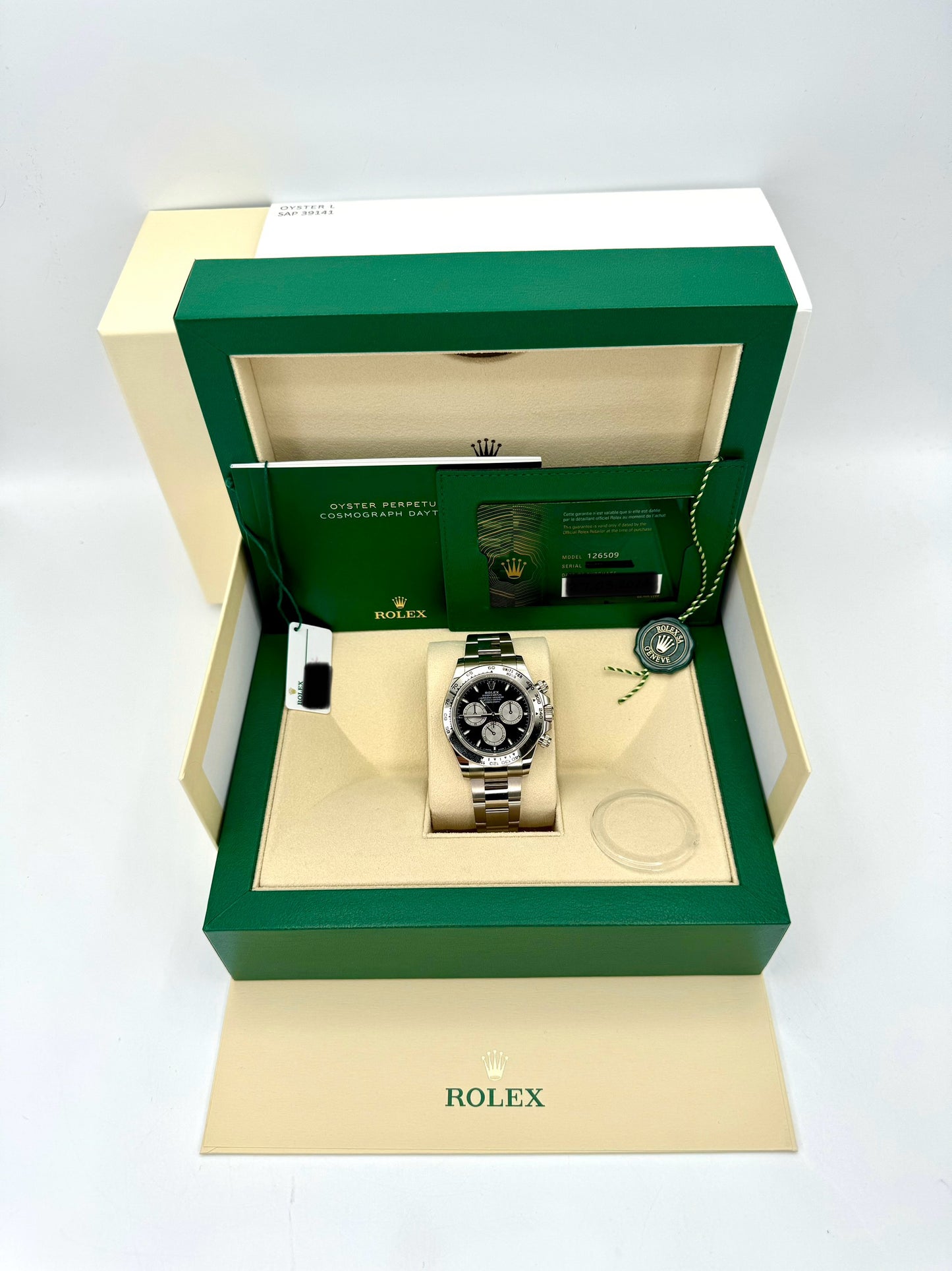 NEW 2024 Rolex Daytona 40mm 126509 White Gold Black Dial - MyWatchLLC