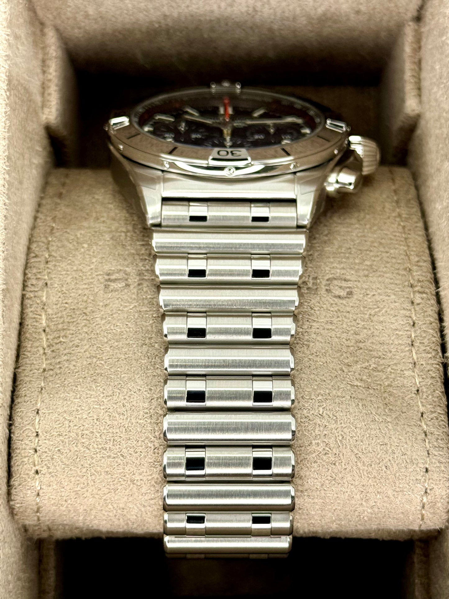 NEW 2023 Breitling Chronomat B01 42 AB0134 Stainless Steel Green Dial - MyWatchLLC