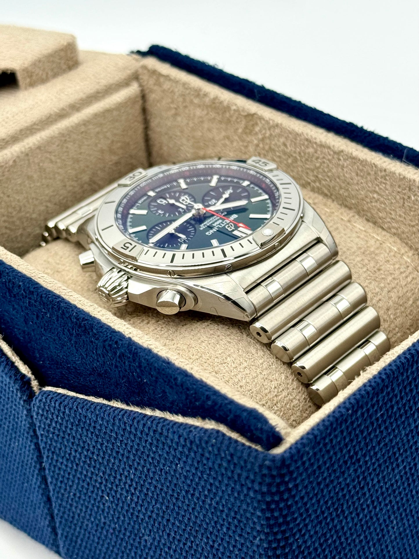 NEW 2023 Breitling Chronomat B01 42 AB0134 Stainless Steel Green Dial - MyWatchLLC