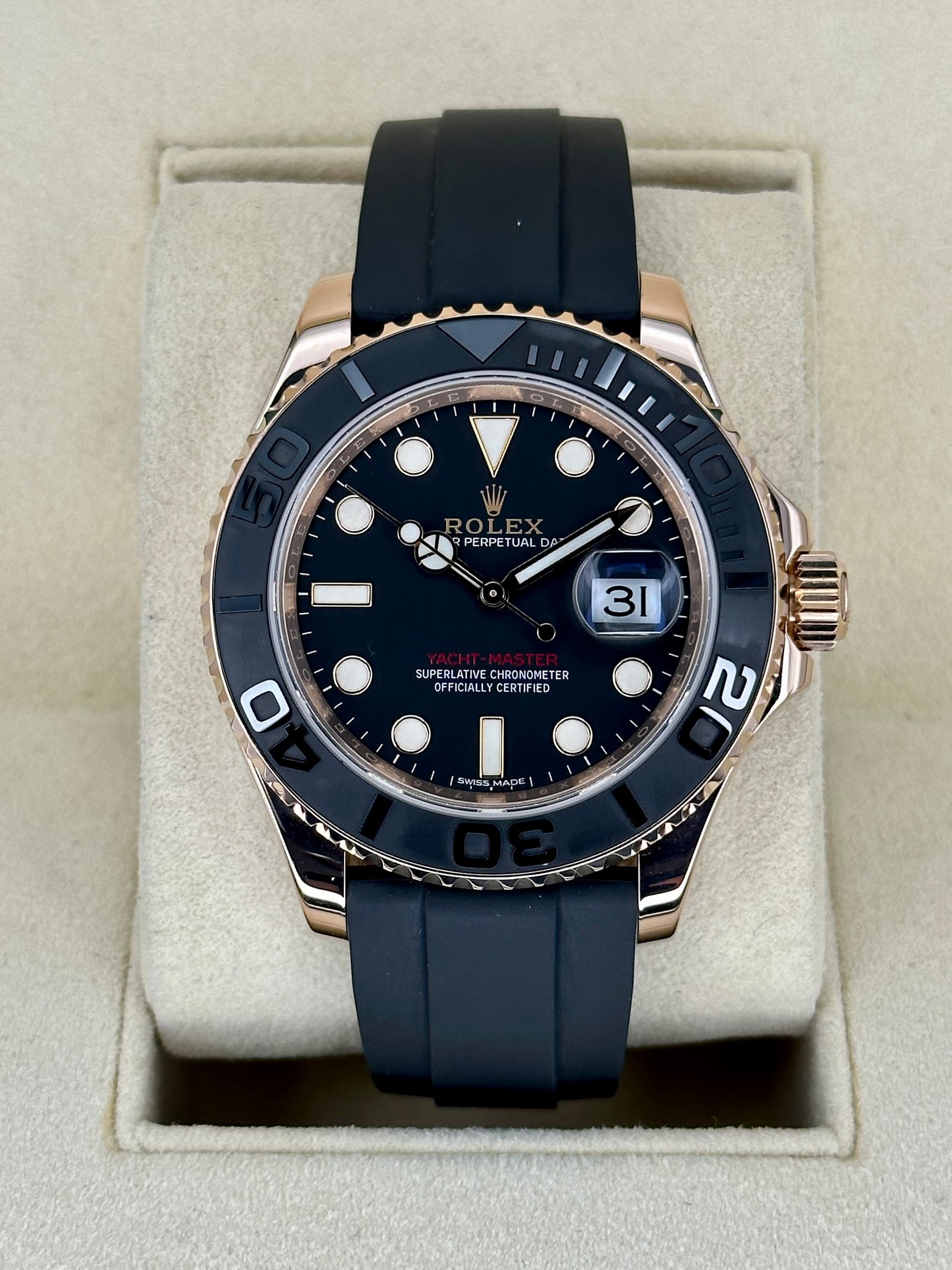 2018 Rolex Yacht-Master 40mm 116655 Oysterflex Black Dial - MyWatchLLC