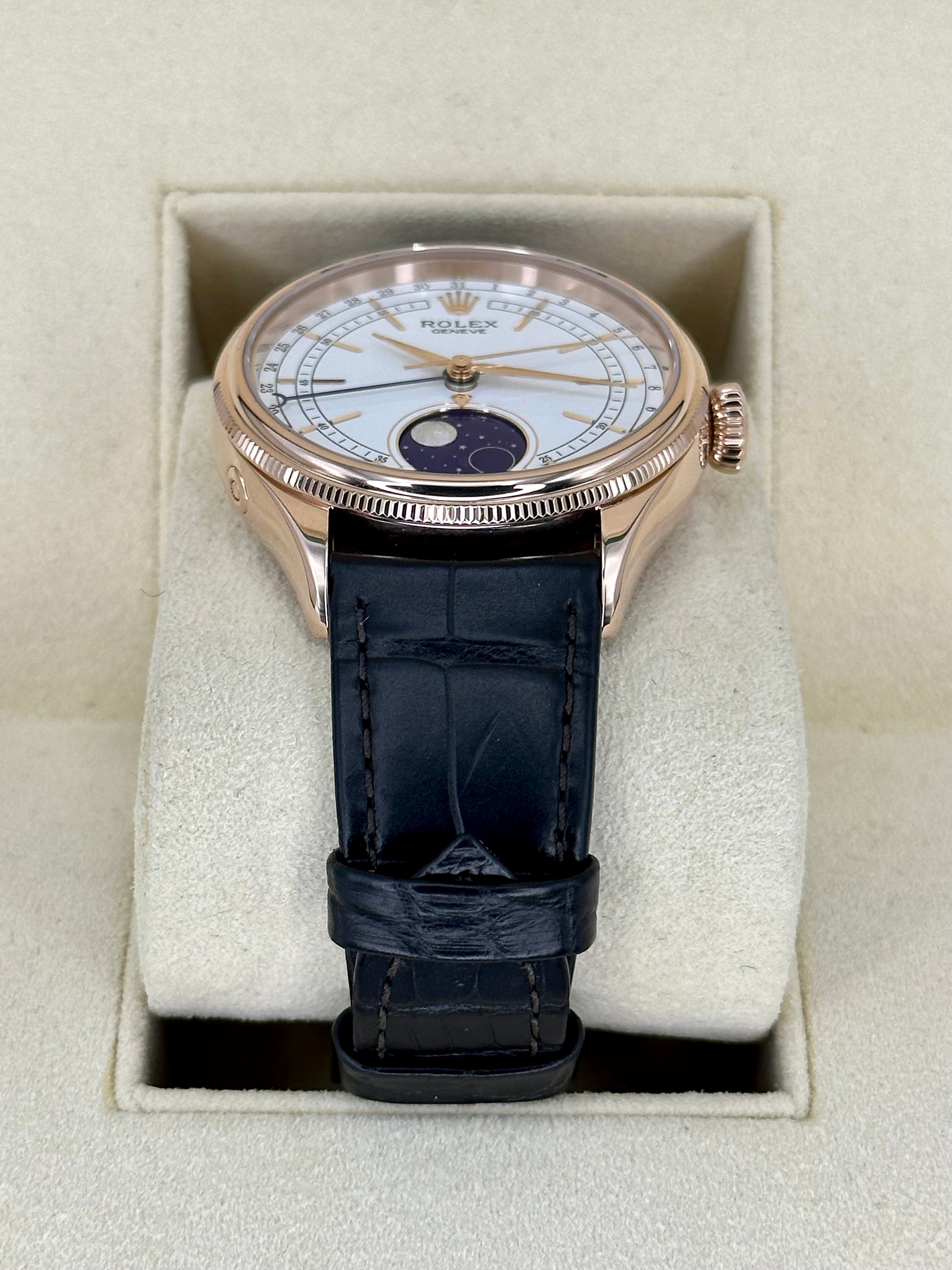 2022 Rolex Cellini Moonphase 39mm 50535 Rose Gold White Dial - MyWatchLLC