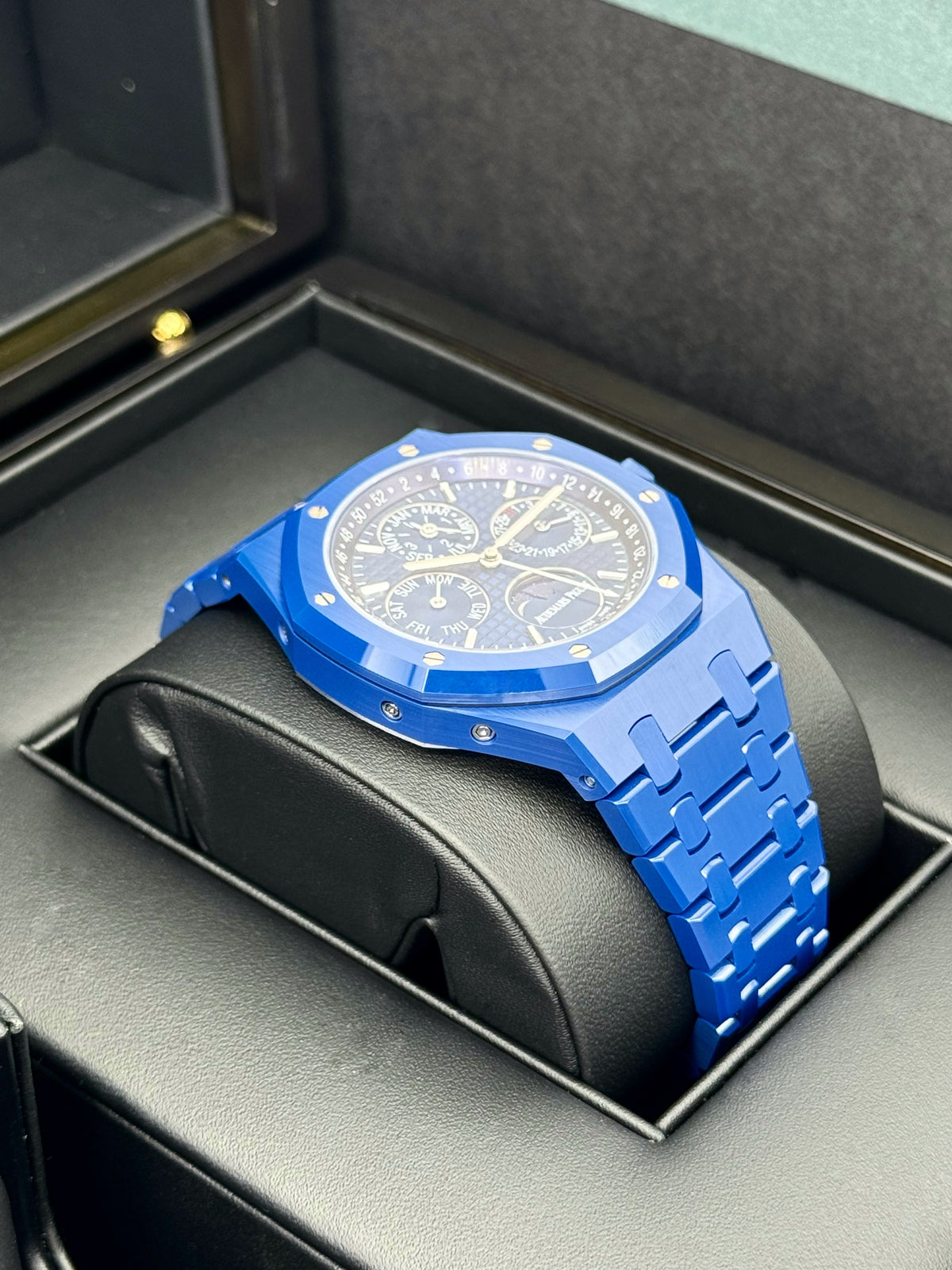 NEW 2024 Audemars Piguet Royal Oak Perpetual Calendar 26579CS Blue Ceramic - MyWatchLLC