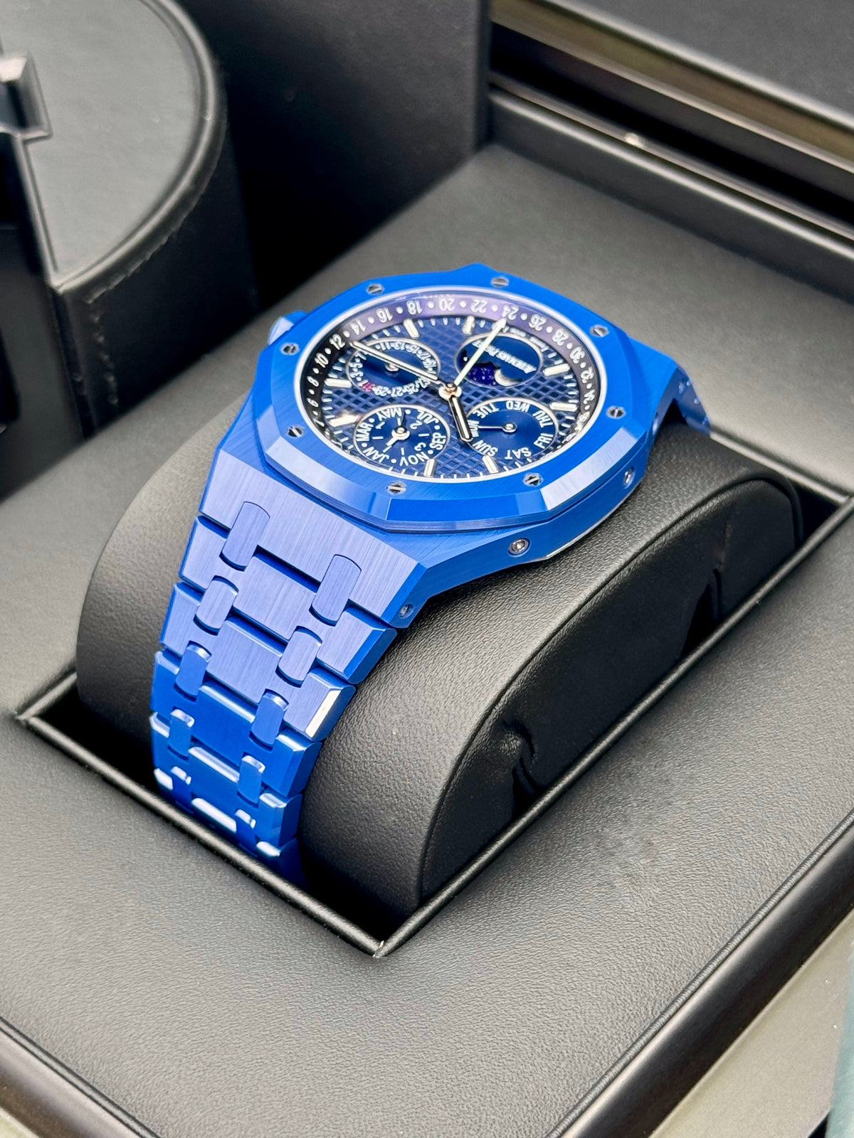 NEW 2024 Audemars Piguet Royal Oak Perpetual Calendar 26579CS Blue Ceramic - MyWatchLLC