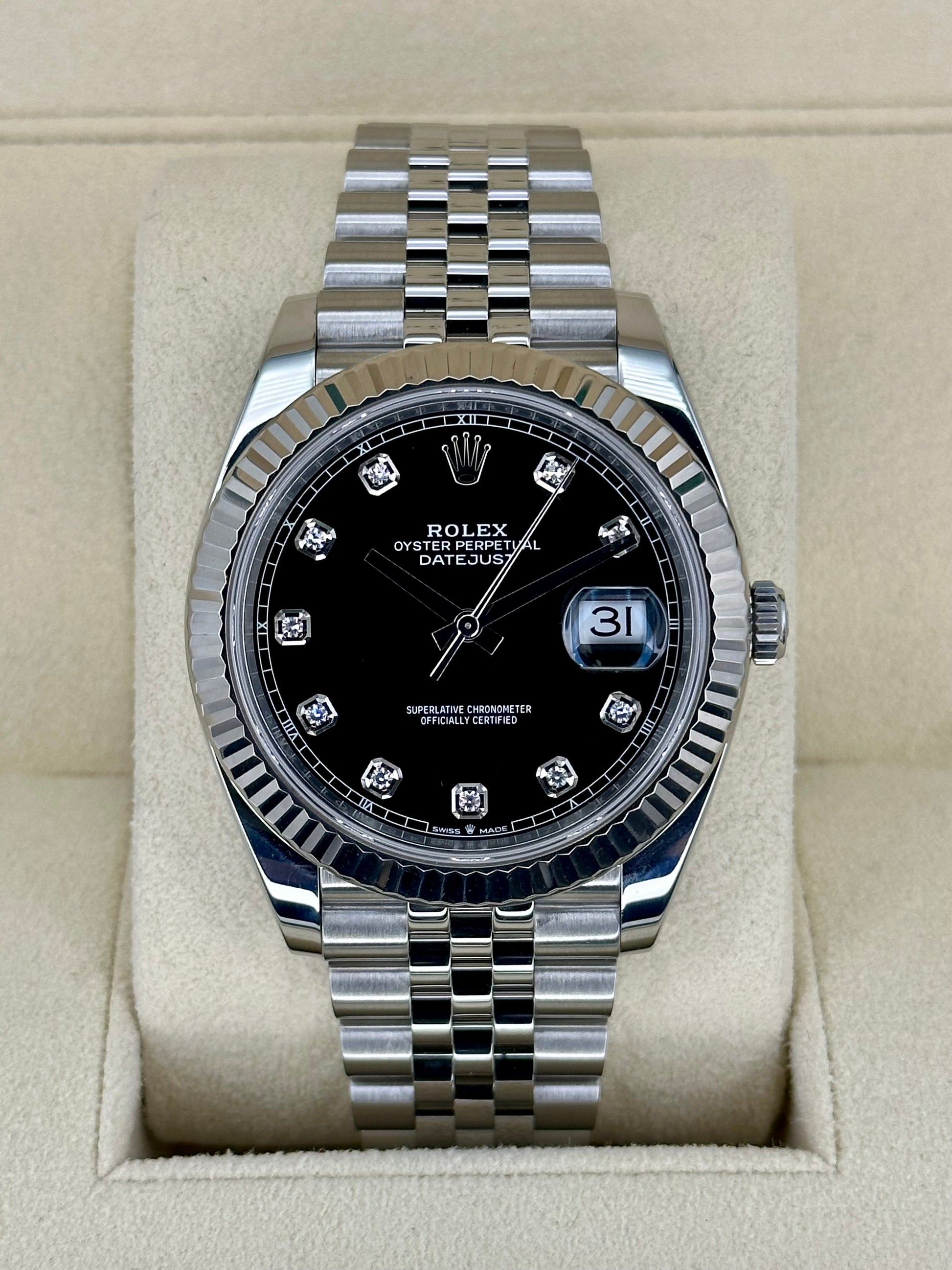 2021 Rolex Datejust 41mm 126334 Jubilee Black Diamond Dial - MyWatchLLC