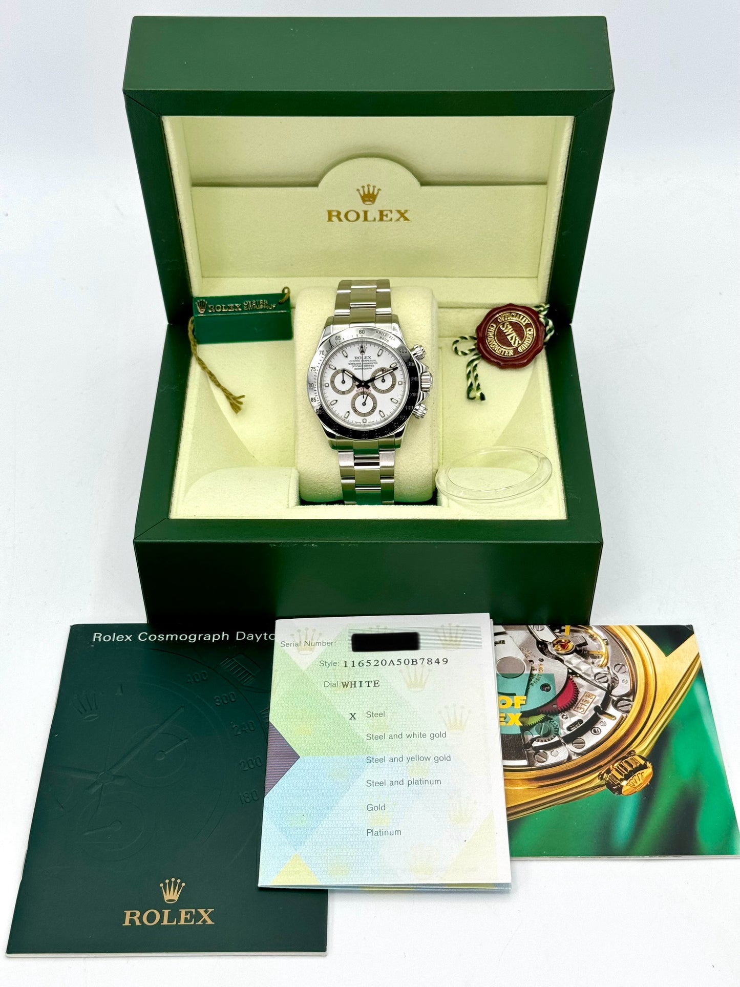 2005 Rolex Daytona 40mm 116520 Stainless Steel White Dial - MyWatchLLC