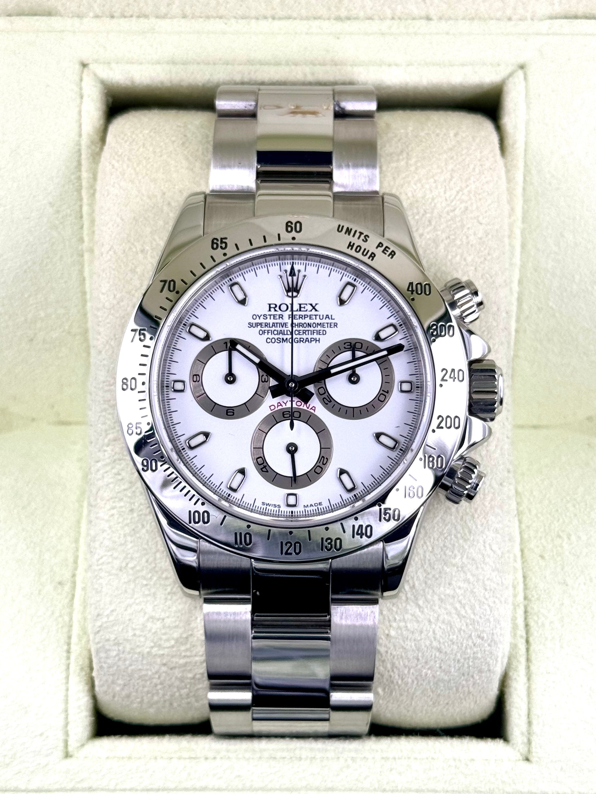2005 Rolex Daytona 40mm 116520 Stainless Steel White Dial - MyWatchLLC