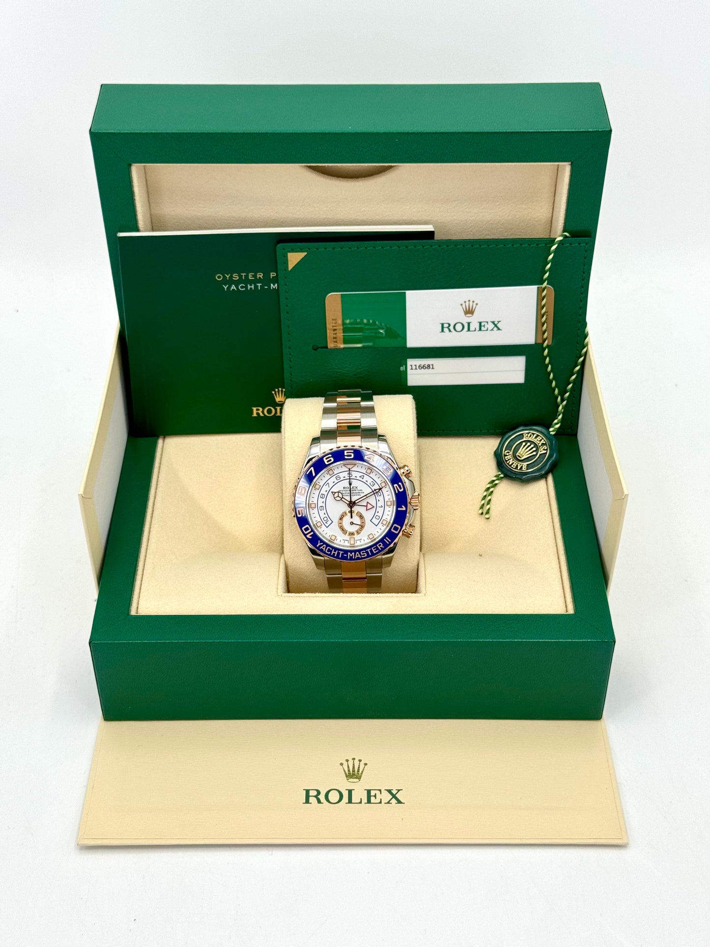 2018 Rolex Yacht-Master II 44mm 116681 Two-Tone White Dial - MyWatchLLC