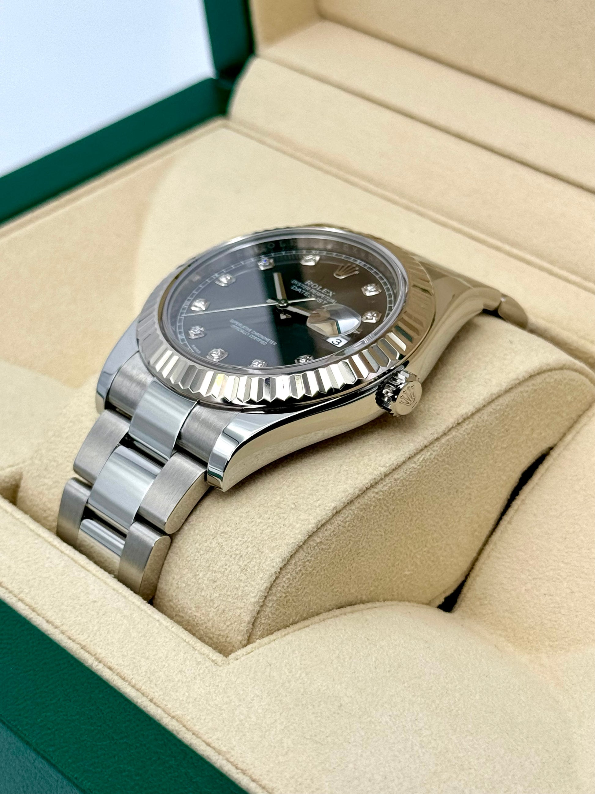 2017 Rolex Datejust II 41mm Oyster Rhodium Diamond Dial 116334 - MyWatchLLC