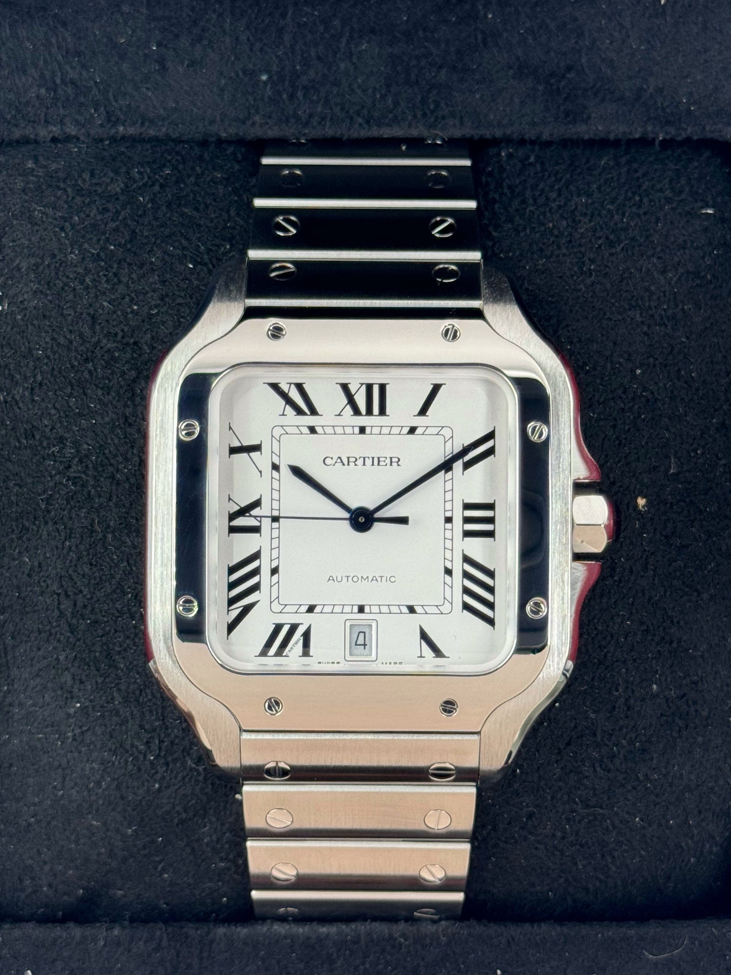 2022 Santos De Cartier 39.8mm WSSA0018 Stainless Steel White Dial - MyWatchLLC