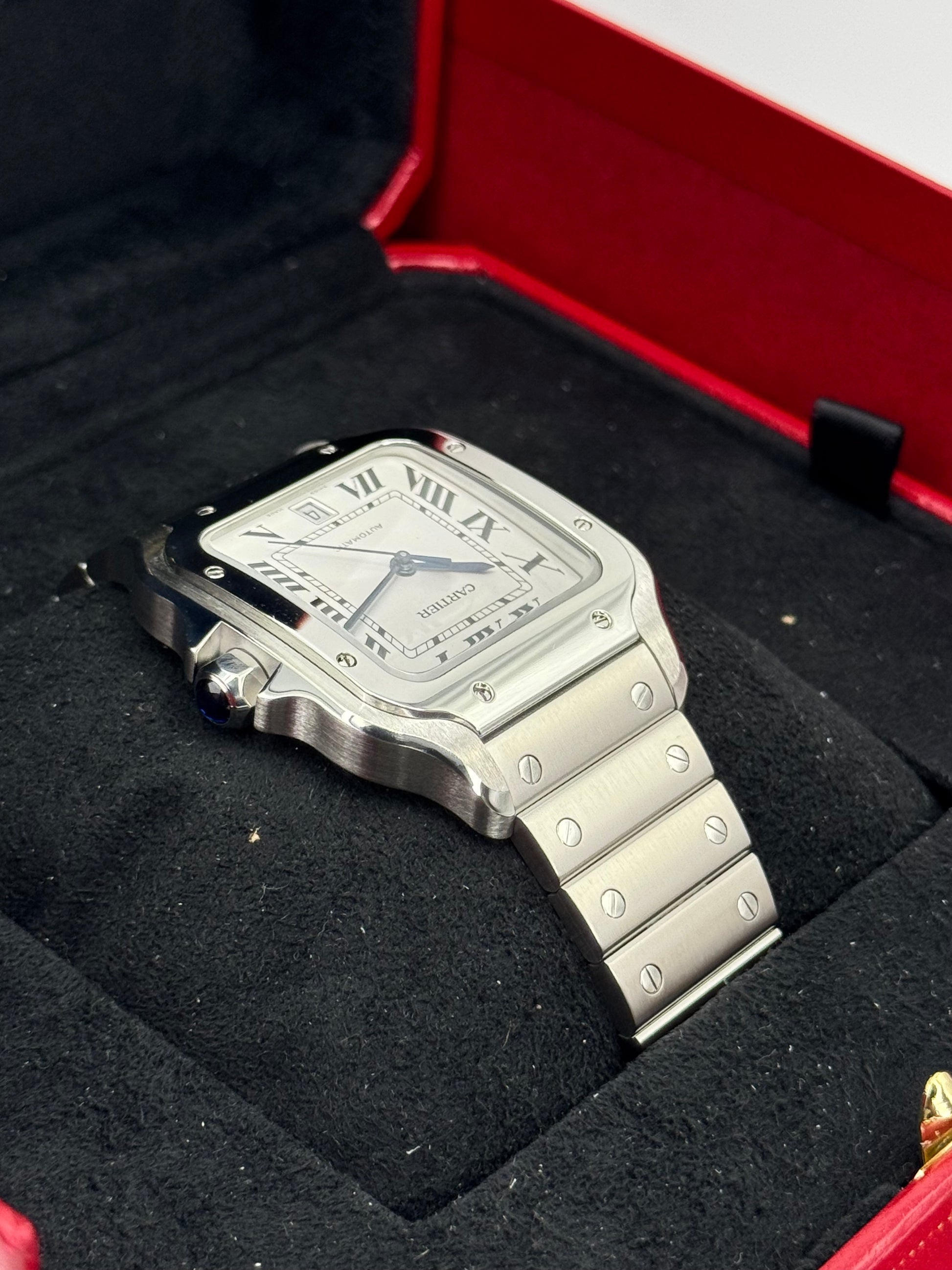 2022 Santos De Cartier 39.8mm WSSA0018 Stainless Steel White Dial - MyWatchLLC