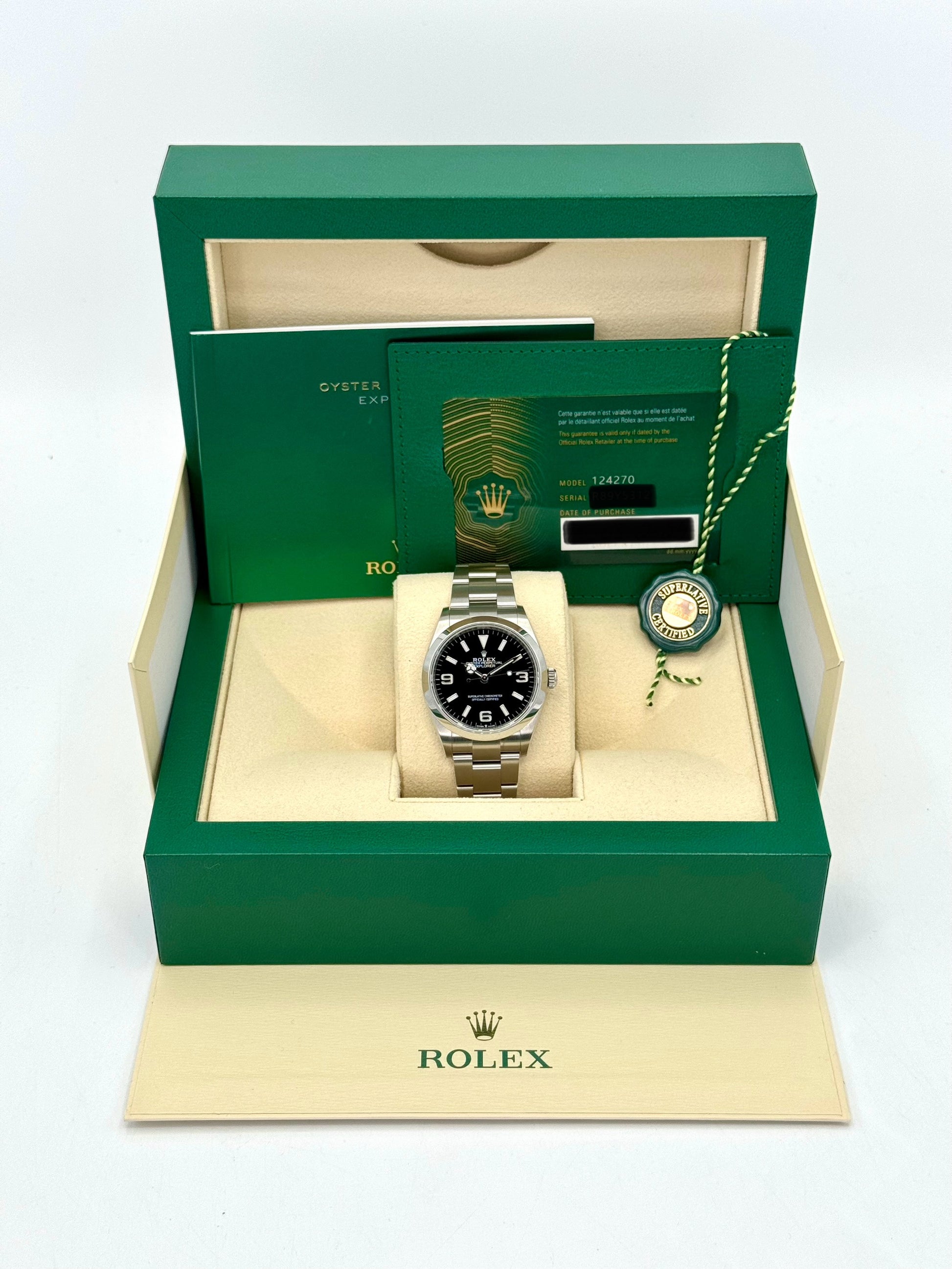 NEW 2024 Rolex Explorer 36mm Stainless Steel Black Dial 124270 - MyWatchLLC