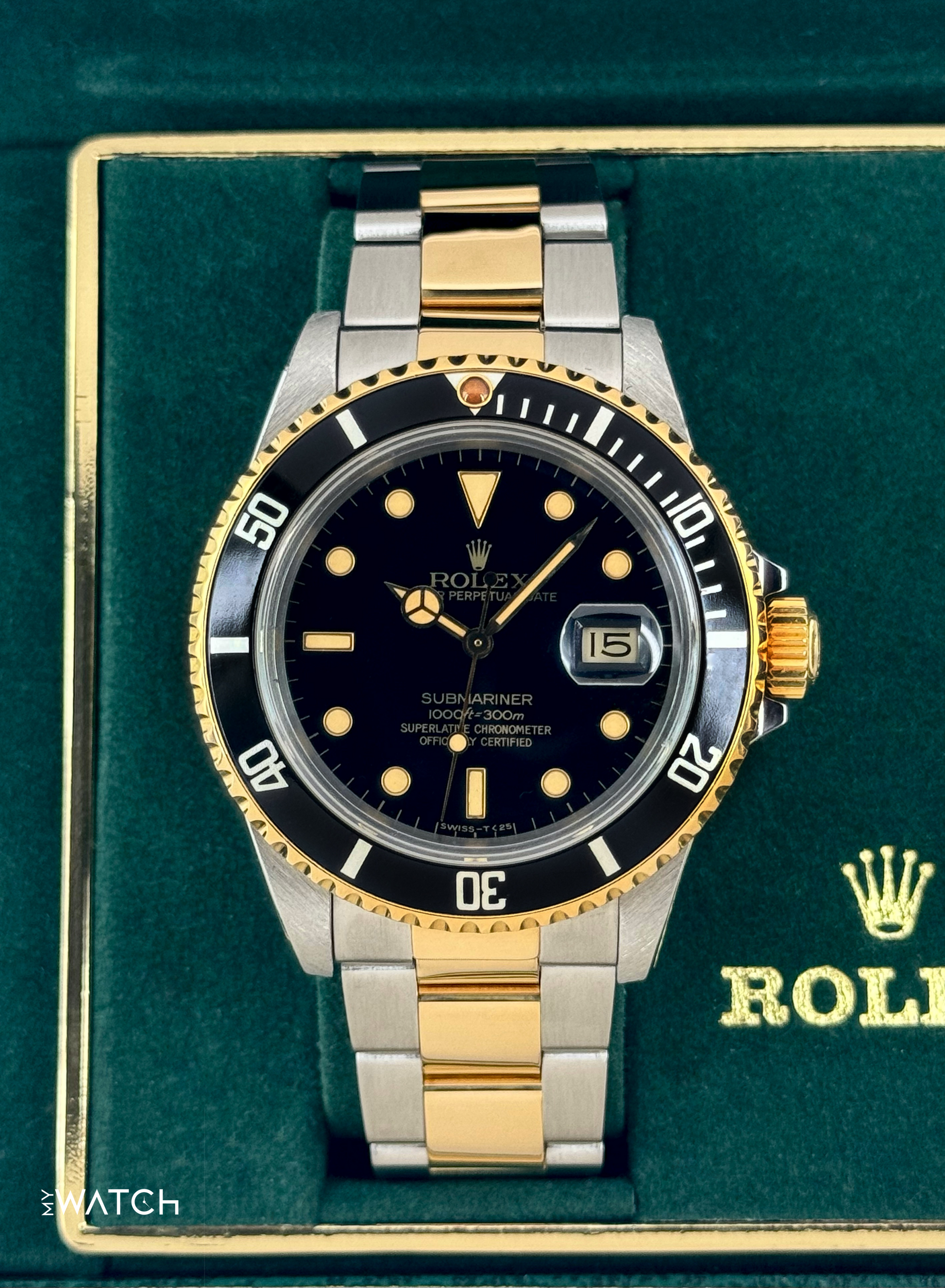 1984 Rolex Submariner 40mm 16803 Two-Tone Black Dial - MyWatchLLC