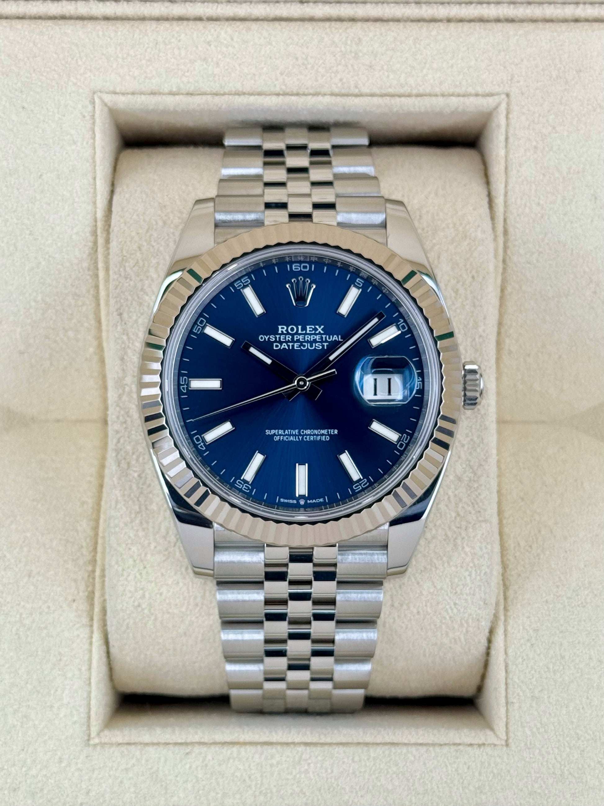 2022 Rolex Datejust 41mm 126334 Stainless Steel Jubilee Blue Dial - MyWatchLLC