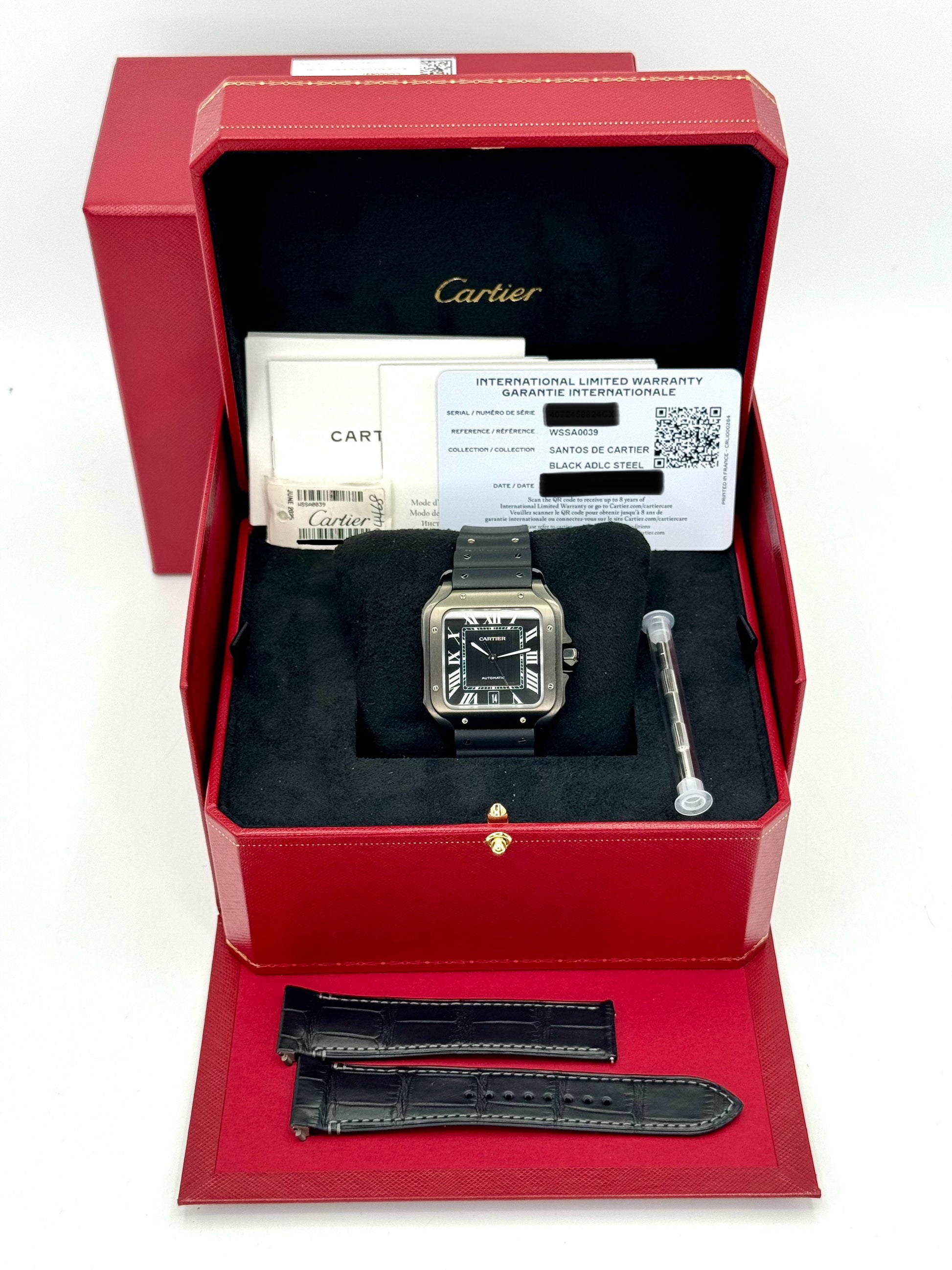 2023 Cartier Santos De Cartier 39.8mm WSSA0039 Steel Black Dial - MyWatchLLC