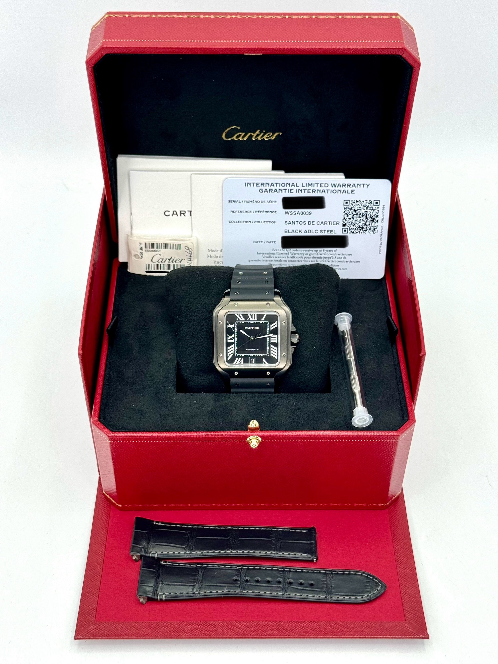 2023 Cartier Santos De Cartier 39.8mm WSSA0039 Steel Black Dial - MyWatchLLC