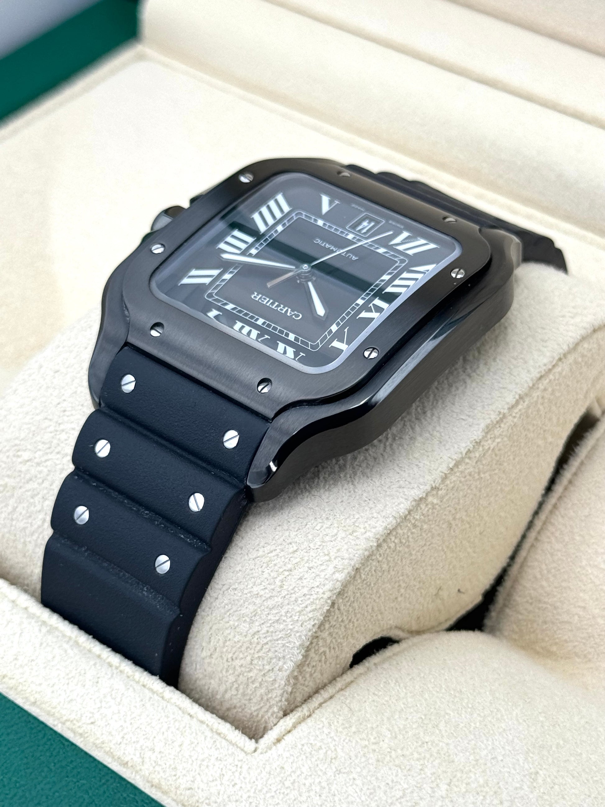 2023 Cartier Santos De Cartier 39.8mm WSSA0039 Steel Black Dial - MyWatchLLC