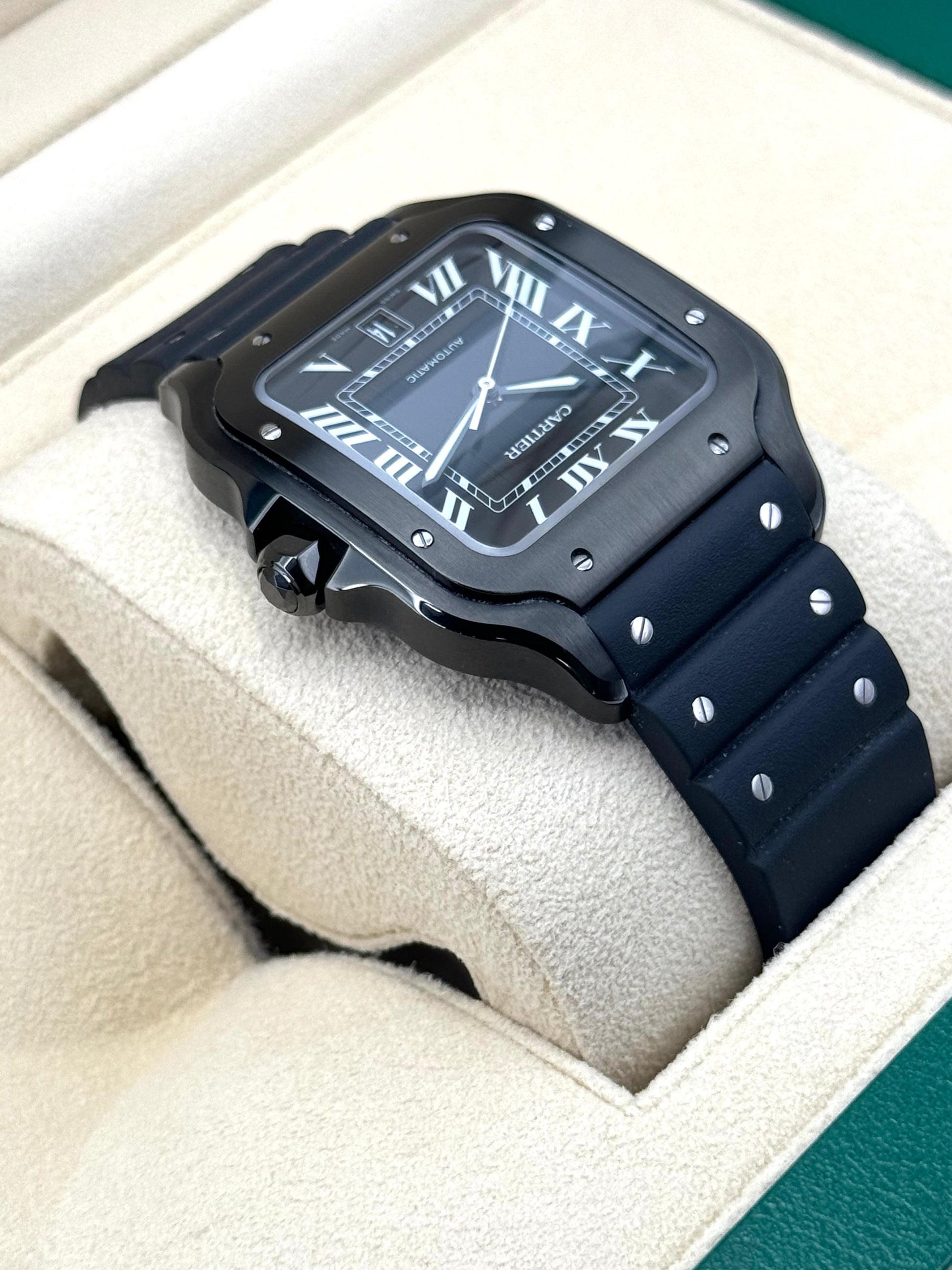 2023 Cartier Santos De Cartier 39.8mm WSSA0039 Steel Black Dial - MyWatchLLC