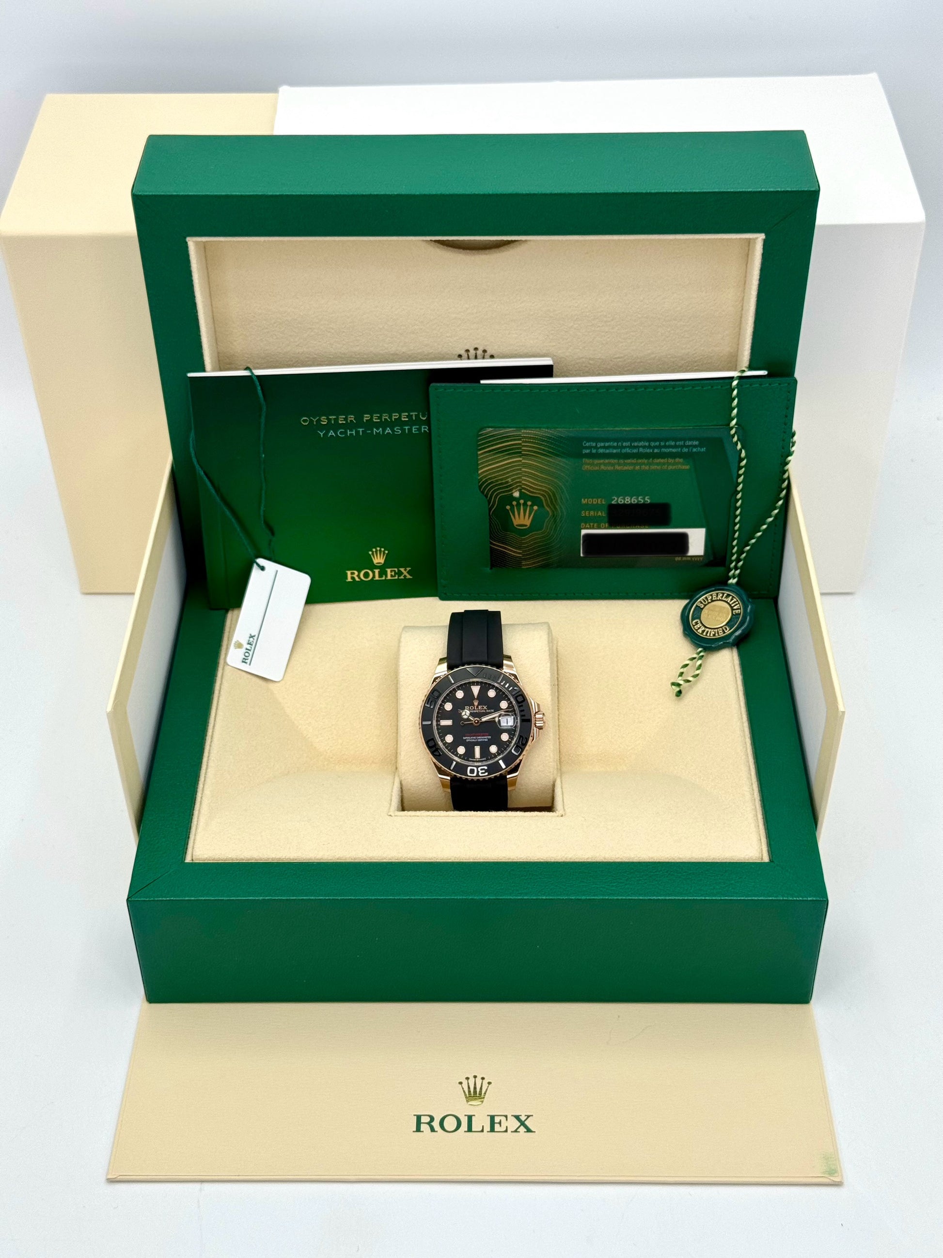 NEW 2023 Rolex Yacht-Master 37mm 268655 Rose Gold Black Dial - MyWatchLLC