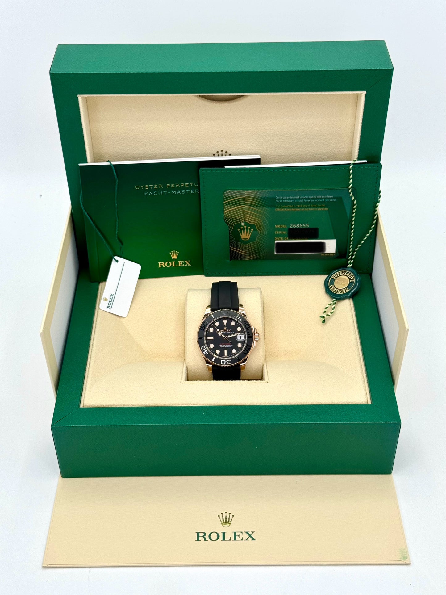 NEW 2023 Rolex Yacht-Master 37mm 268655 Rose Gold Black Dial - MyWatchLLC