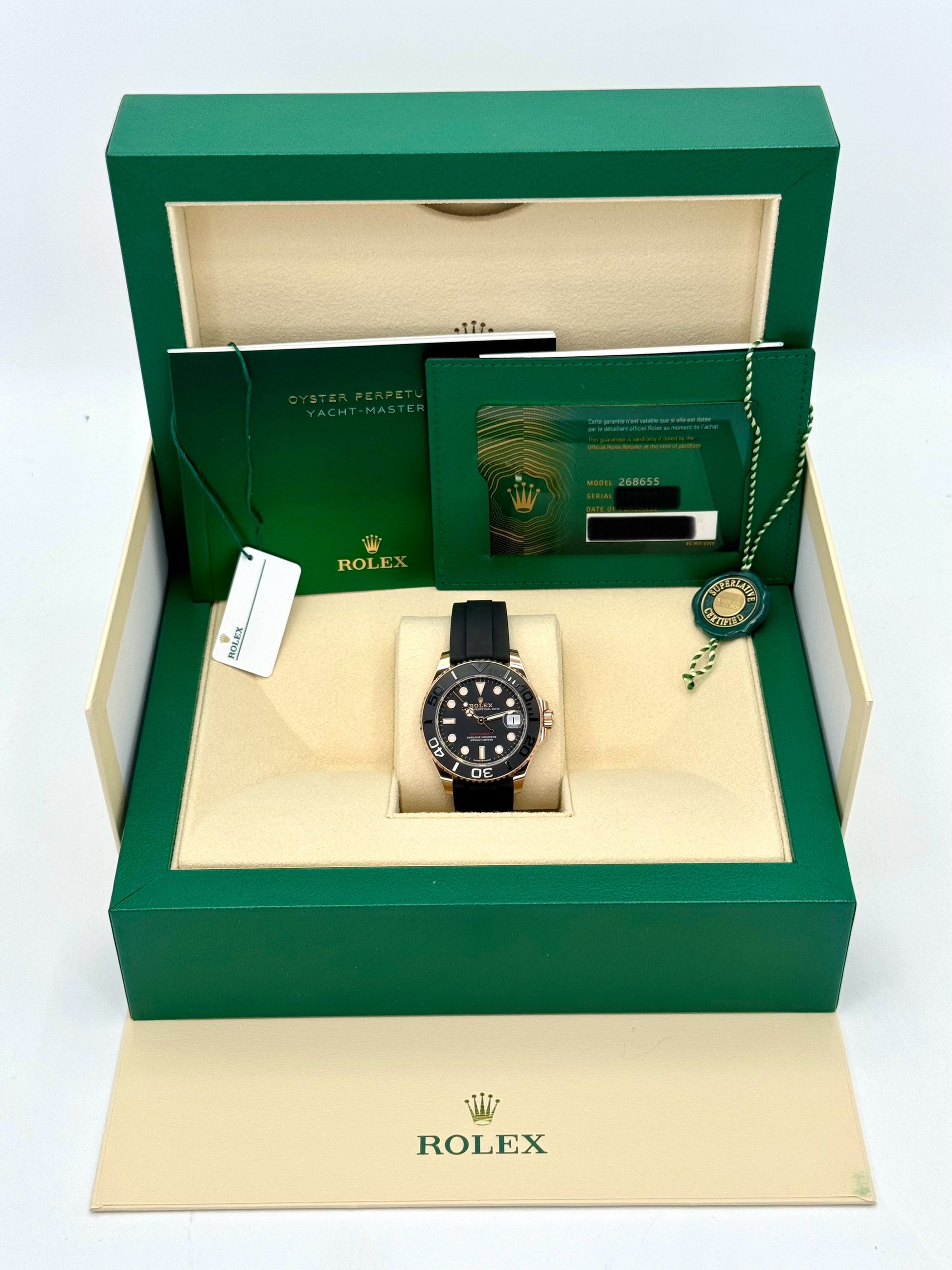 NEW 2023 Rolex Yacht-Master 37mm 268655 Rose Gold Black Dial - MyWatchLLC