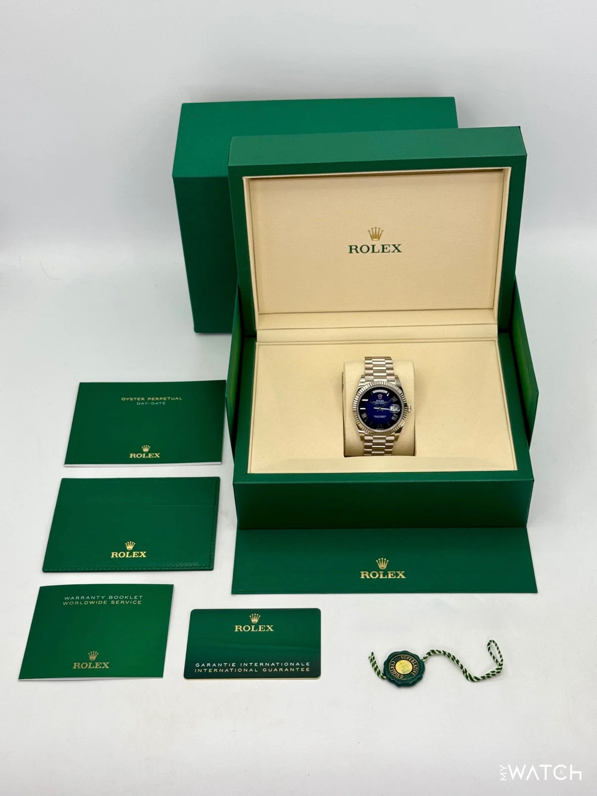 NEW 2026 Rolex Day-Date 40mm 228239 Presidential Blue Ombre Dial - MyWatchLLC