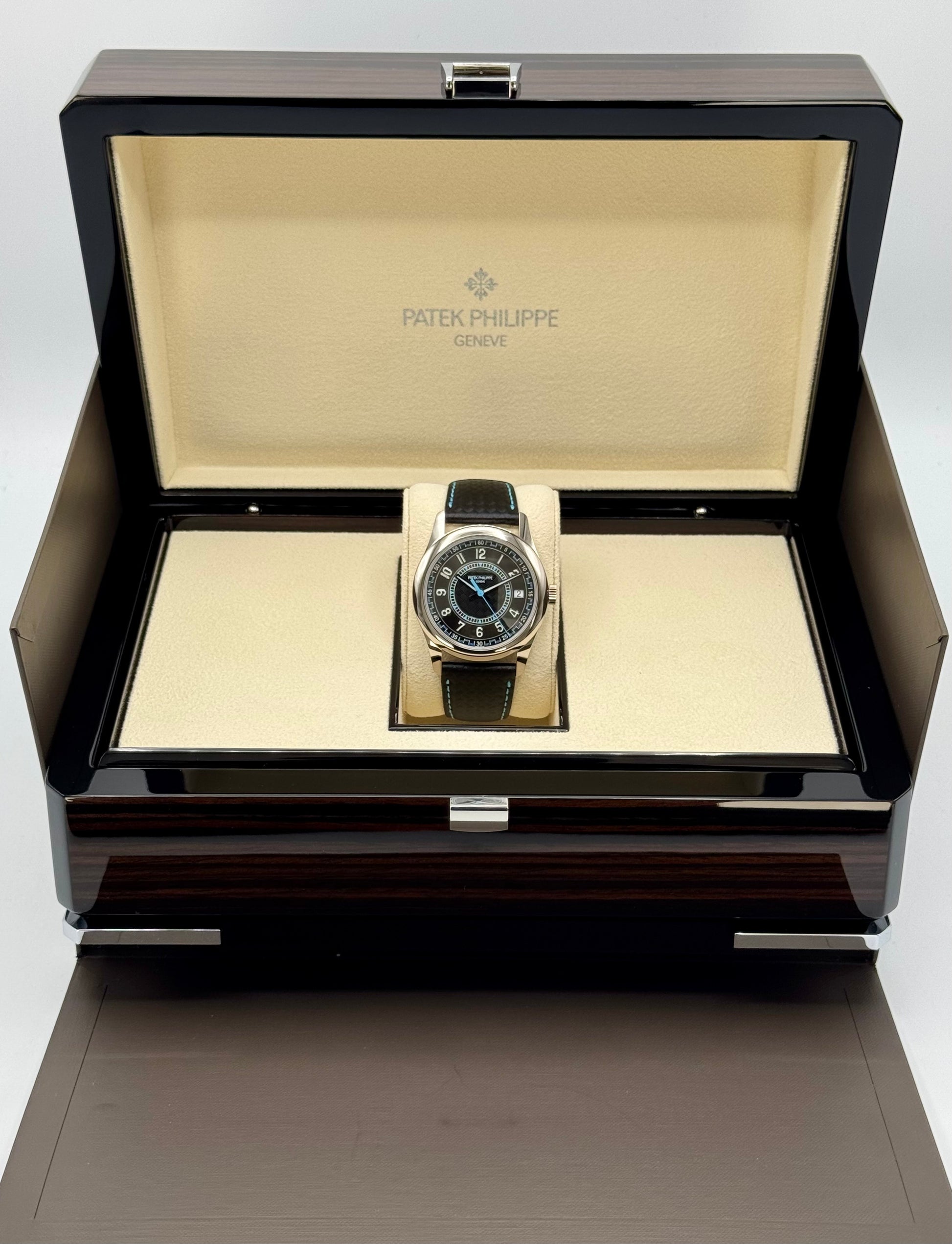 NEW 2023 Patek Philippe 6007G Calatrava White Gold Black Dial - MyWatchLLC