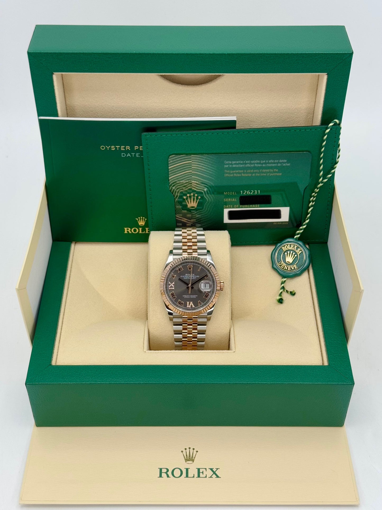 2020 Rolex Datejust 36mm 126231 Two-Tone Jubilee Slate Rhodium Diamond Dial - MyWatchLLC