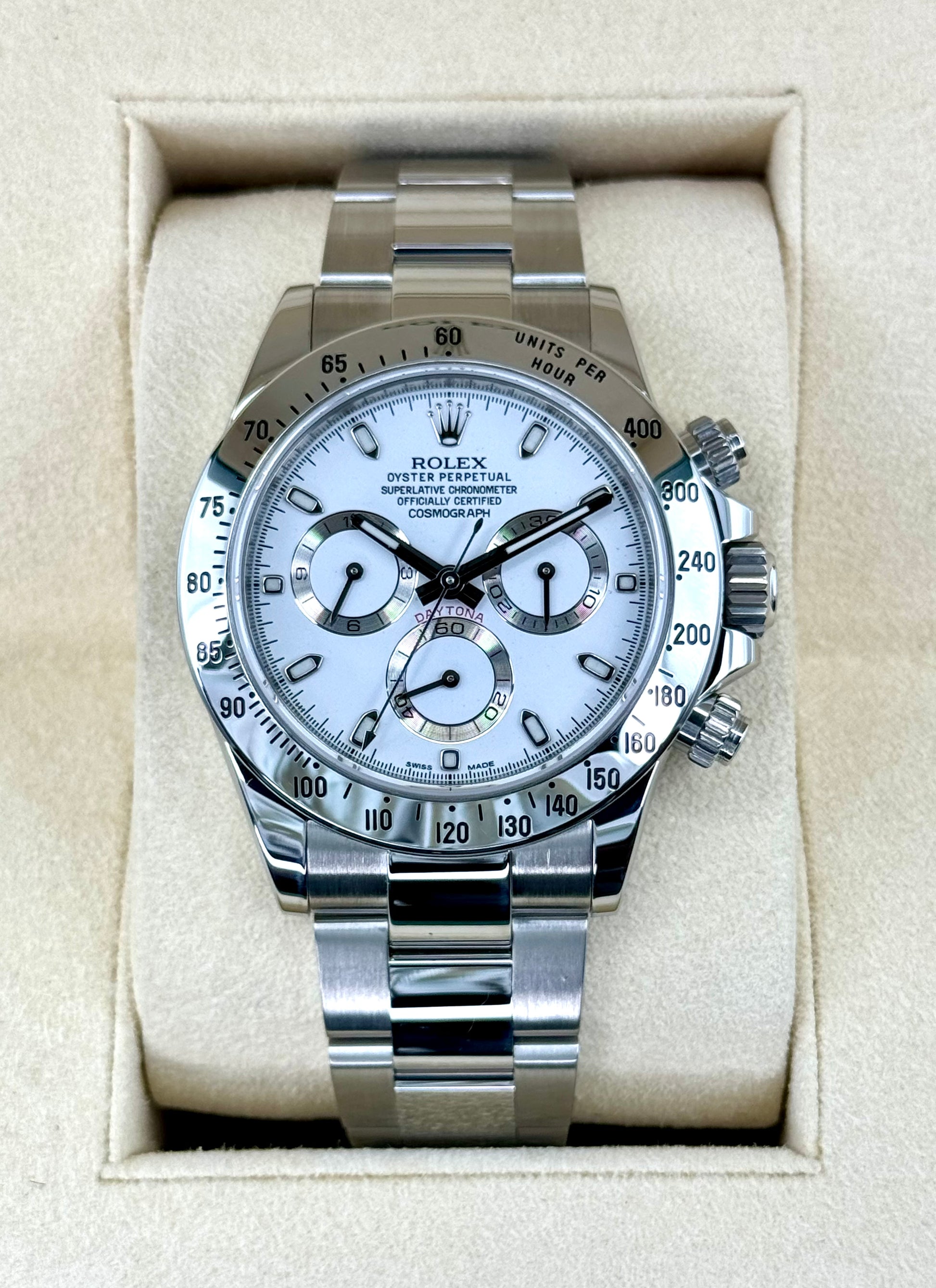 2015 Rolex Daytona 40mm 116520 Stainless Steel White Dial - MyWatchLLC