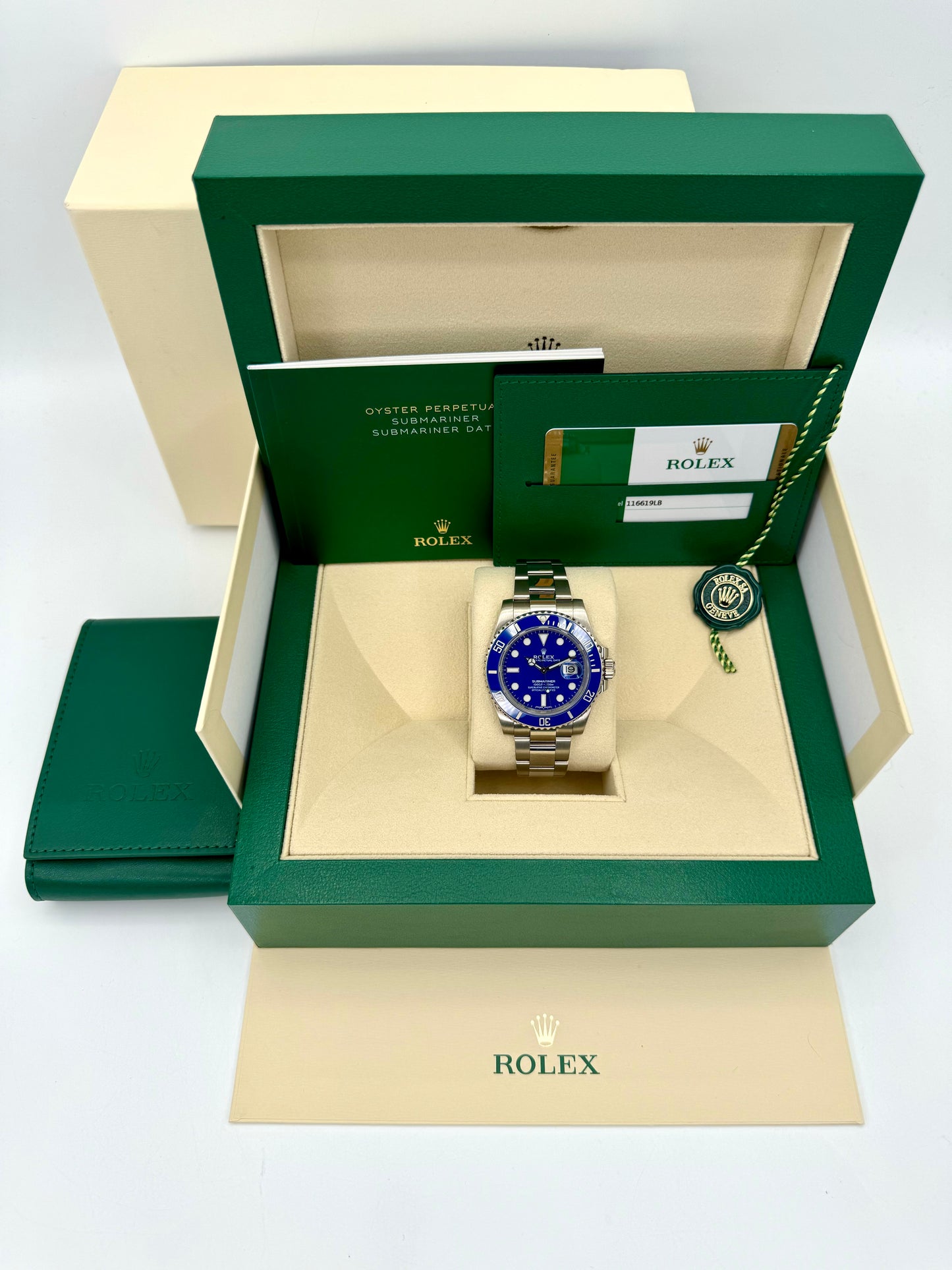 2018 Rolex Submariner "Smurf" 40mm 116619LB White Gold Blue Dial - MyWatchLLC