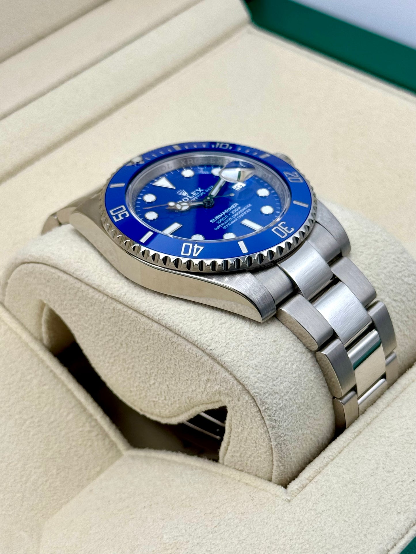 2018 Rolex Submariner "Smurf" 40mm 116619LB White Gold Blue Dial - MyWatchLLC