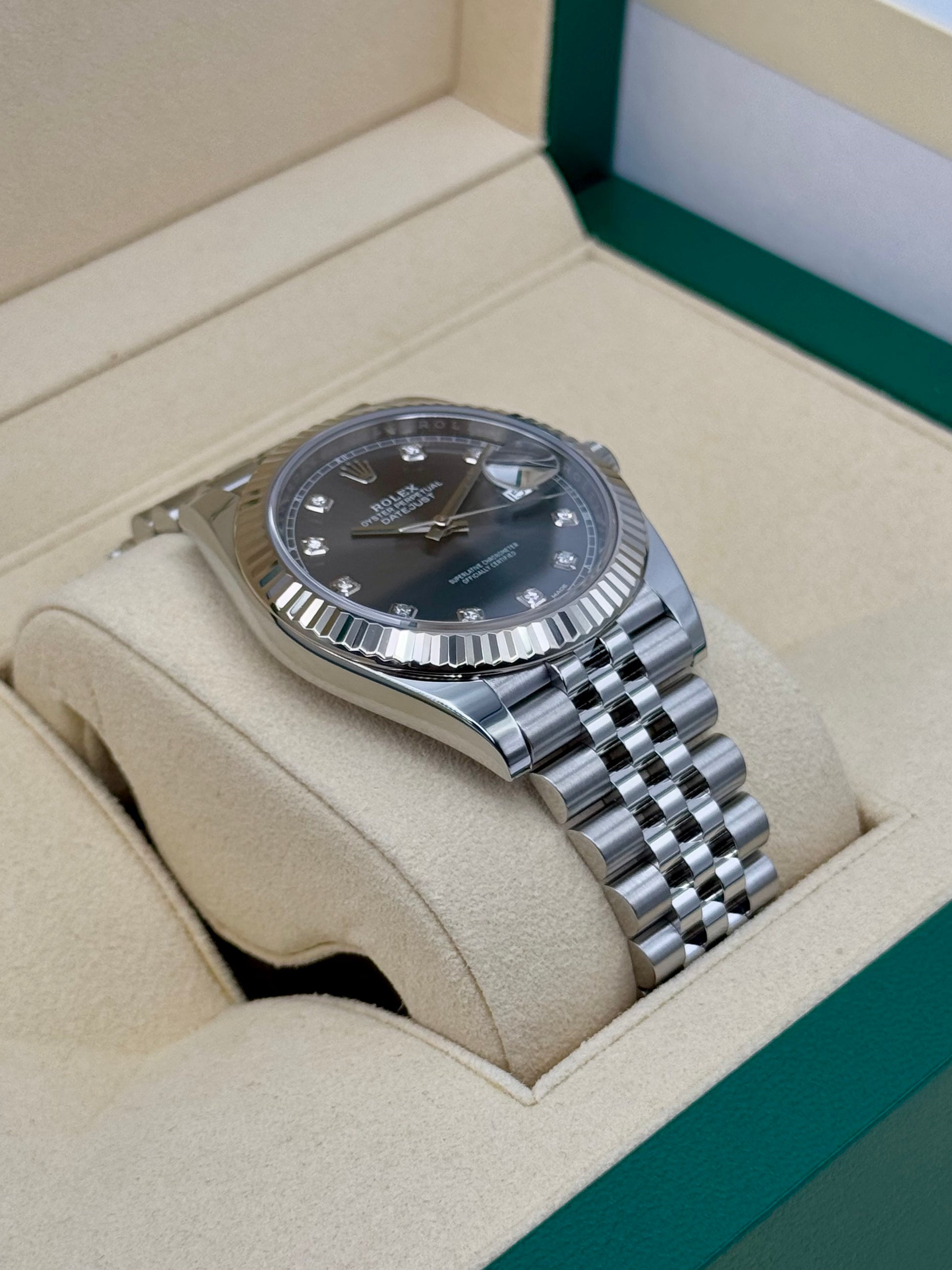 2017 Datejust 41mm 126334 Stainless Steel Jubilee Rhodium Diamond Dial - MyWatchLLC