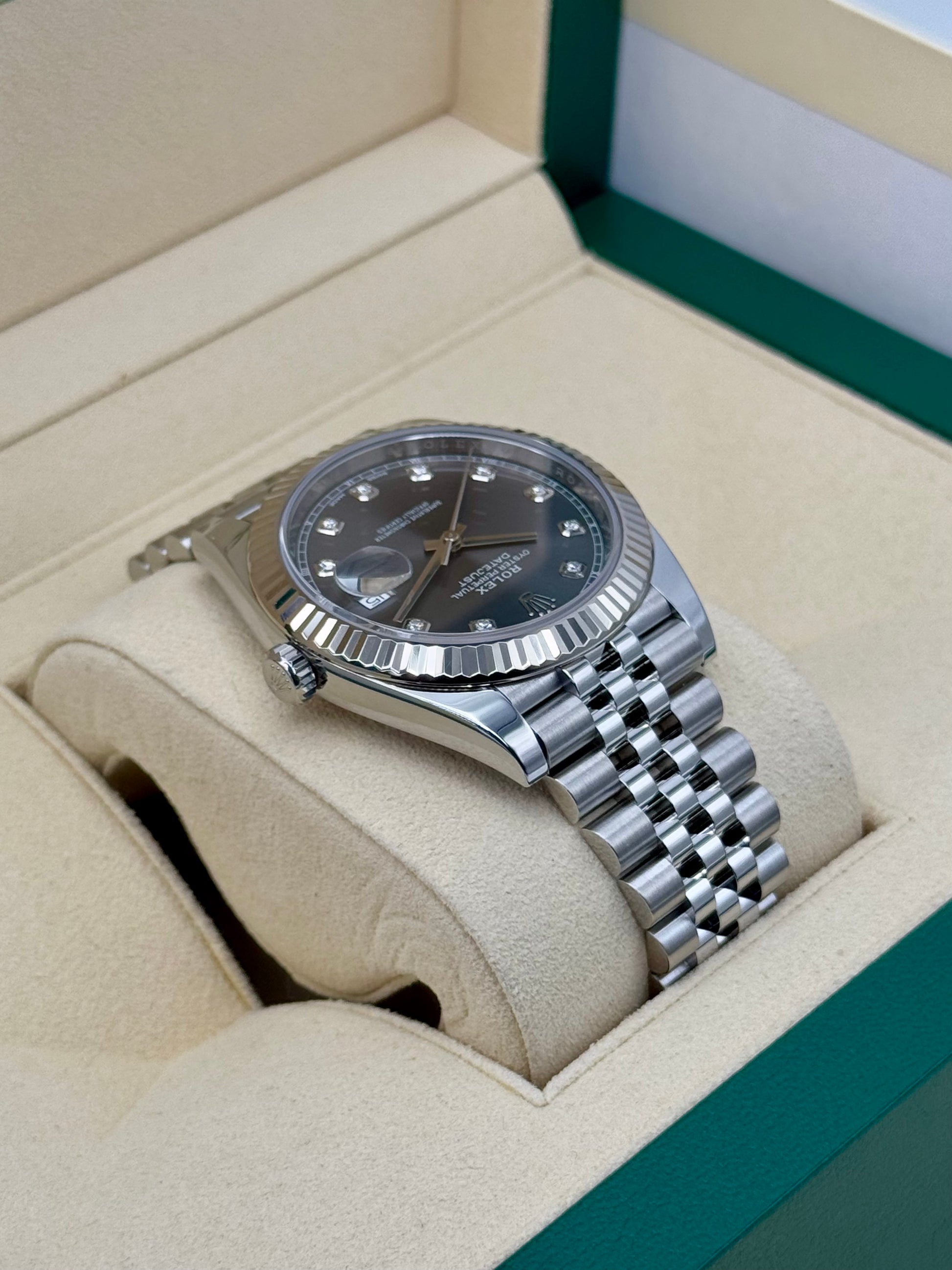 2017 Datejust 41mm 126334 Stainless Steel Jubilee Rhodium Diamond Dial - MyWatchLLC