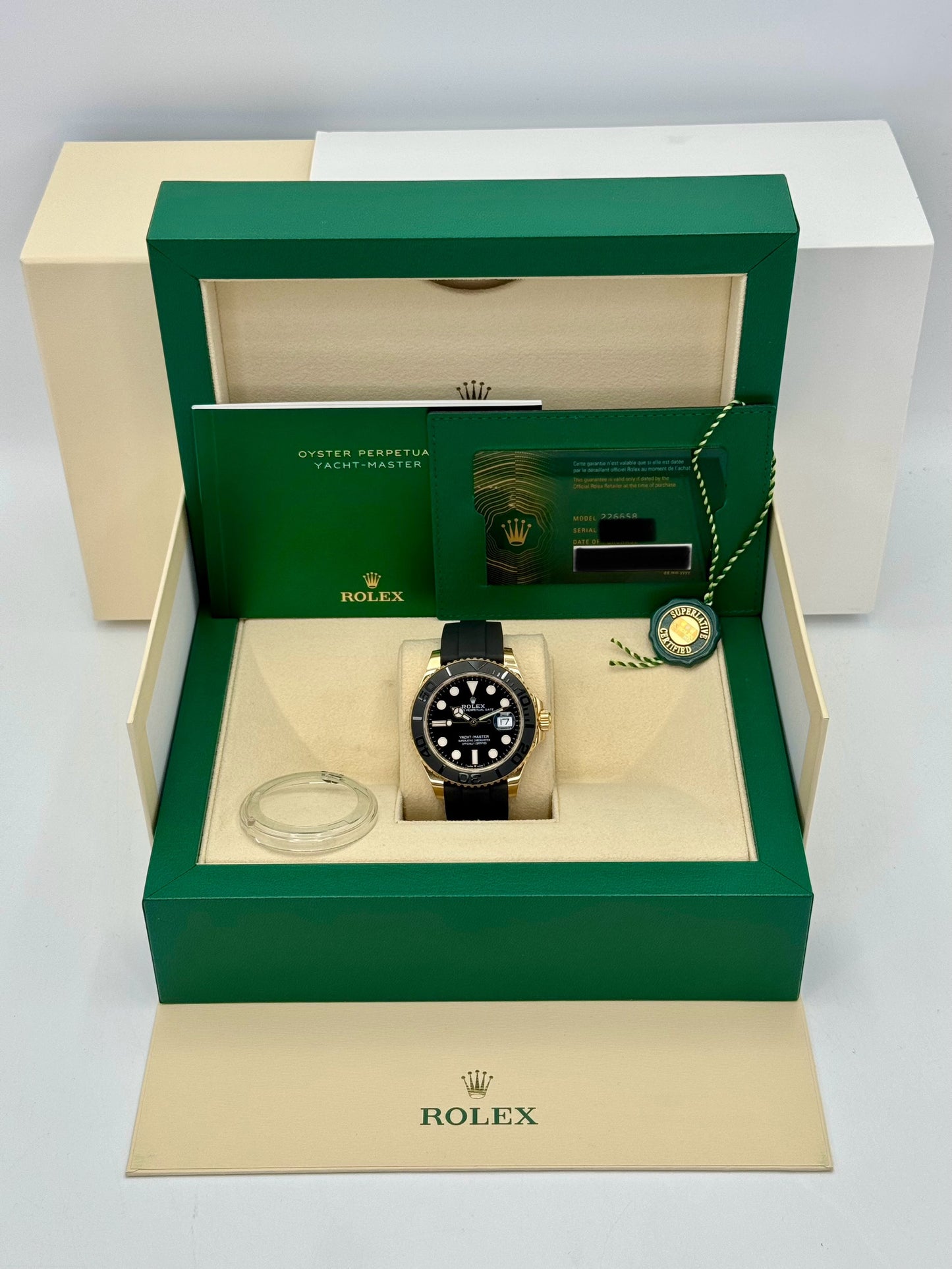 NEW 2024 Rolex Yacht-Master 42mm 226658 Gold Oysterflex Black Dial - MyWatchLLC