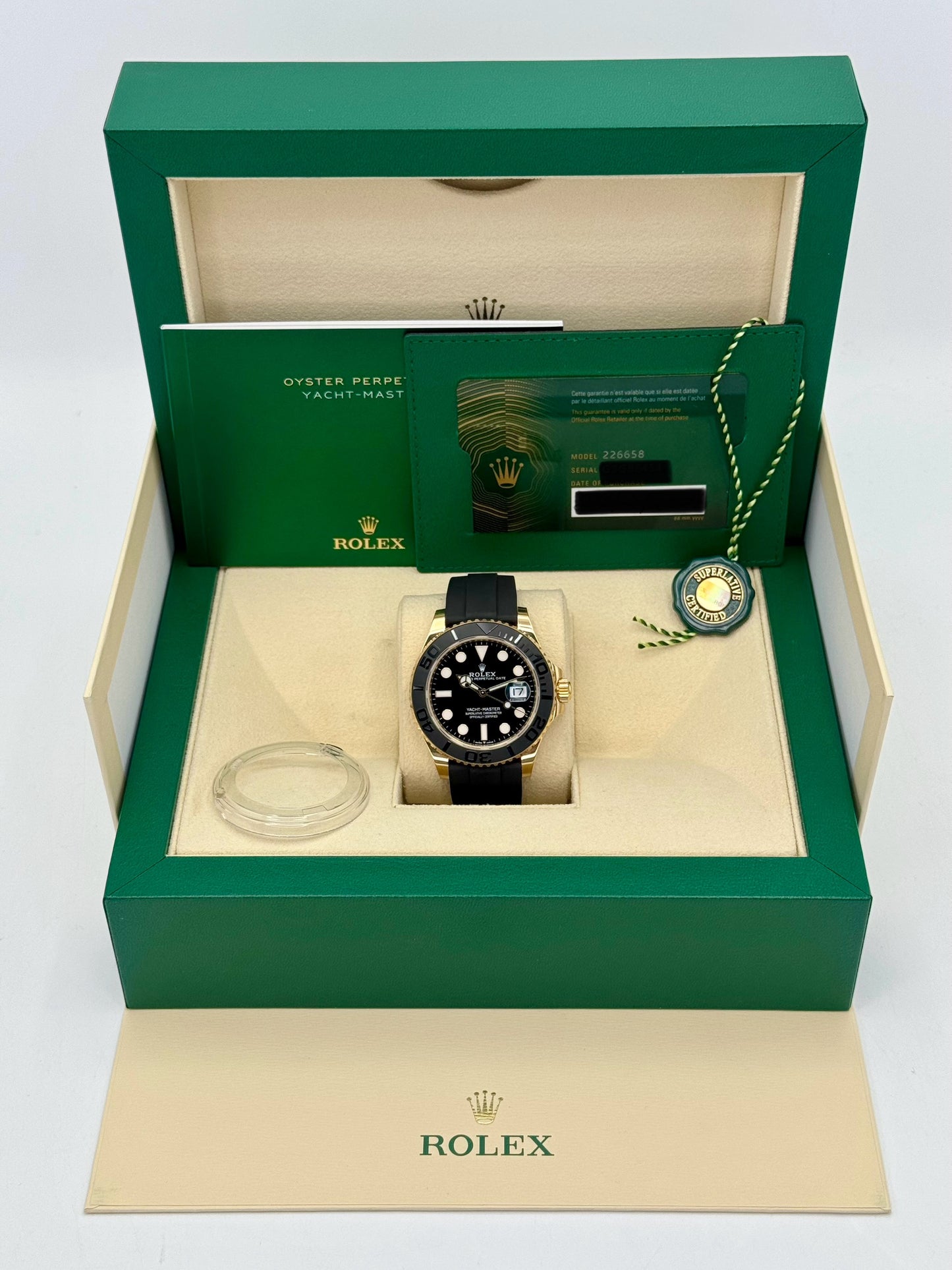 NEW 2024 Rolex Yacht-Master 42mm 226658 Gold Oysterflex Black Dial - MyWatchLLC