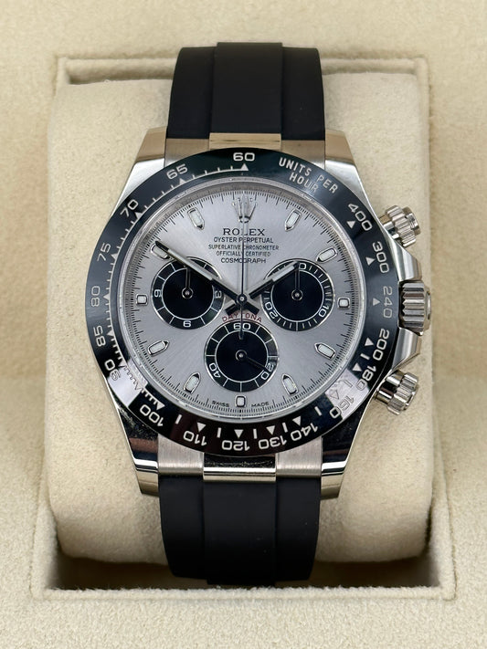 2023 Rolex Daytona 40mm 116519LN White Gold Silver Ghost Dial - MyWatchLLC