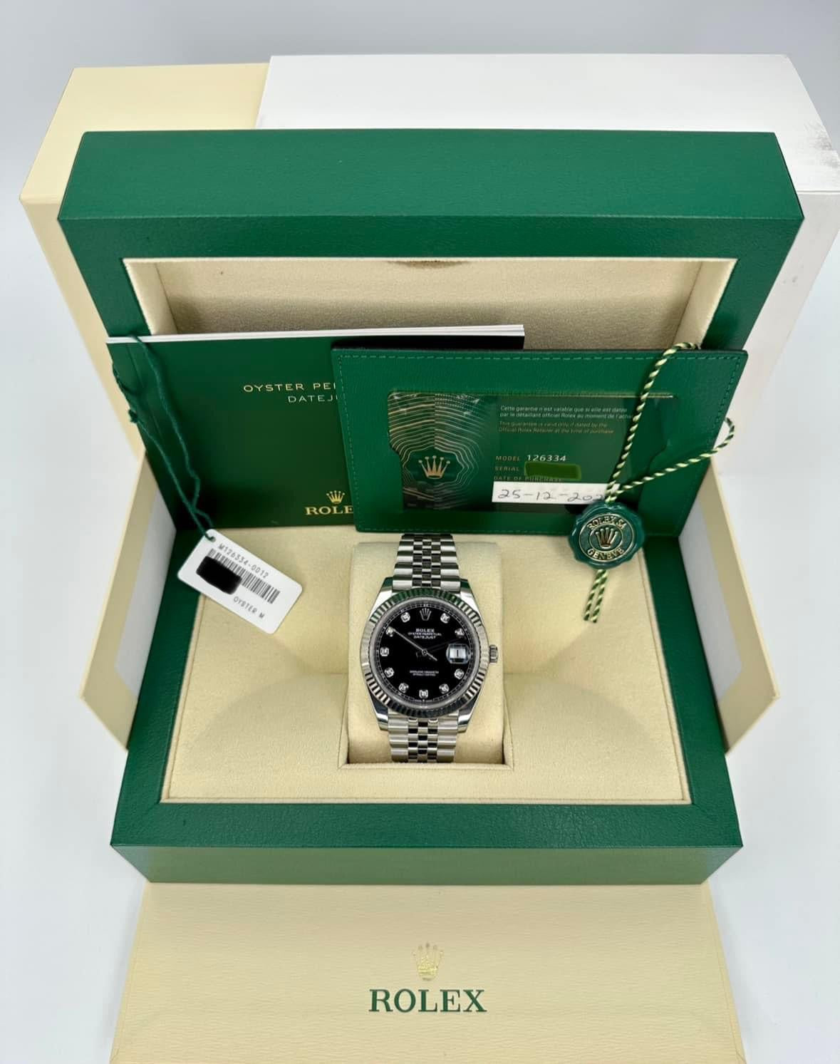 2021 Rolex Datejust 41mm 126334 Jubilee Black Diamond Dial - MyWatchLLC