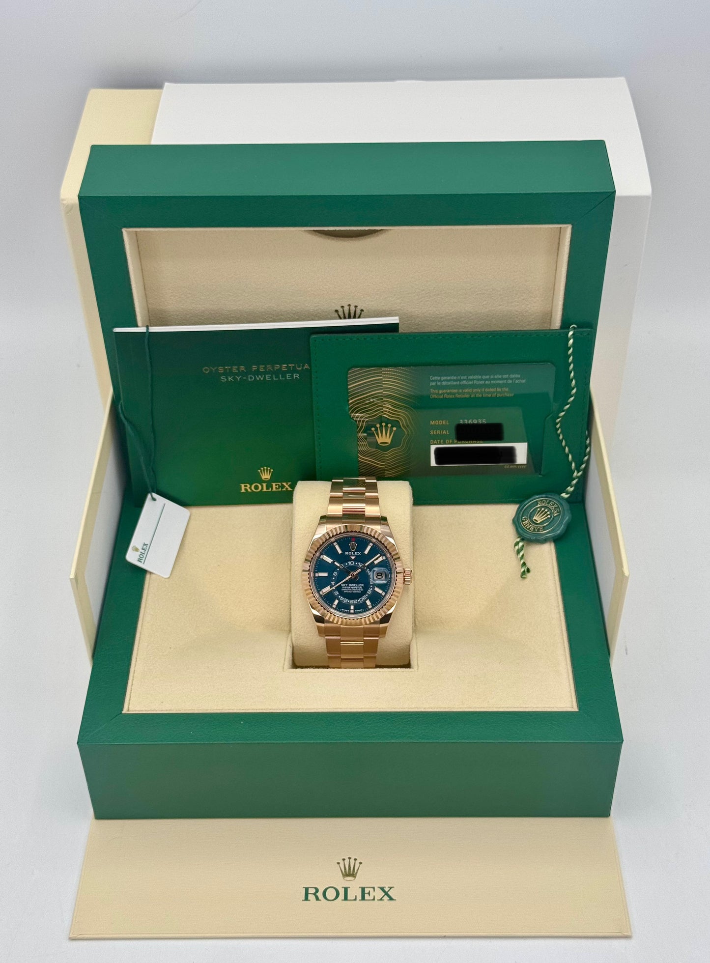 NEW 2024 Rolex Sky-Dweller 42mm 336935 Rose Gold Blue Dial - MyWatchLLC