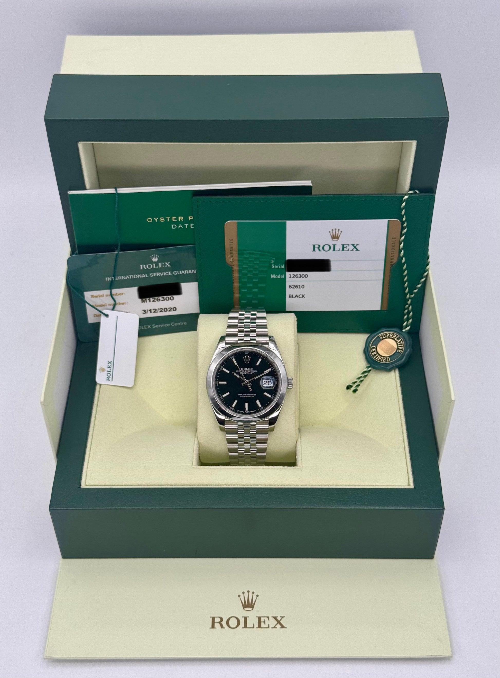 2018 Rolex Datejust 41mm 126300 Stainless Steel Jubilee Black Dial - MyWatchLLC