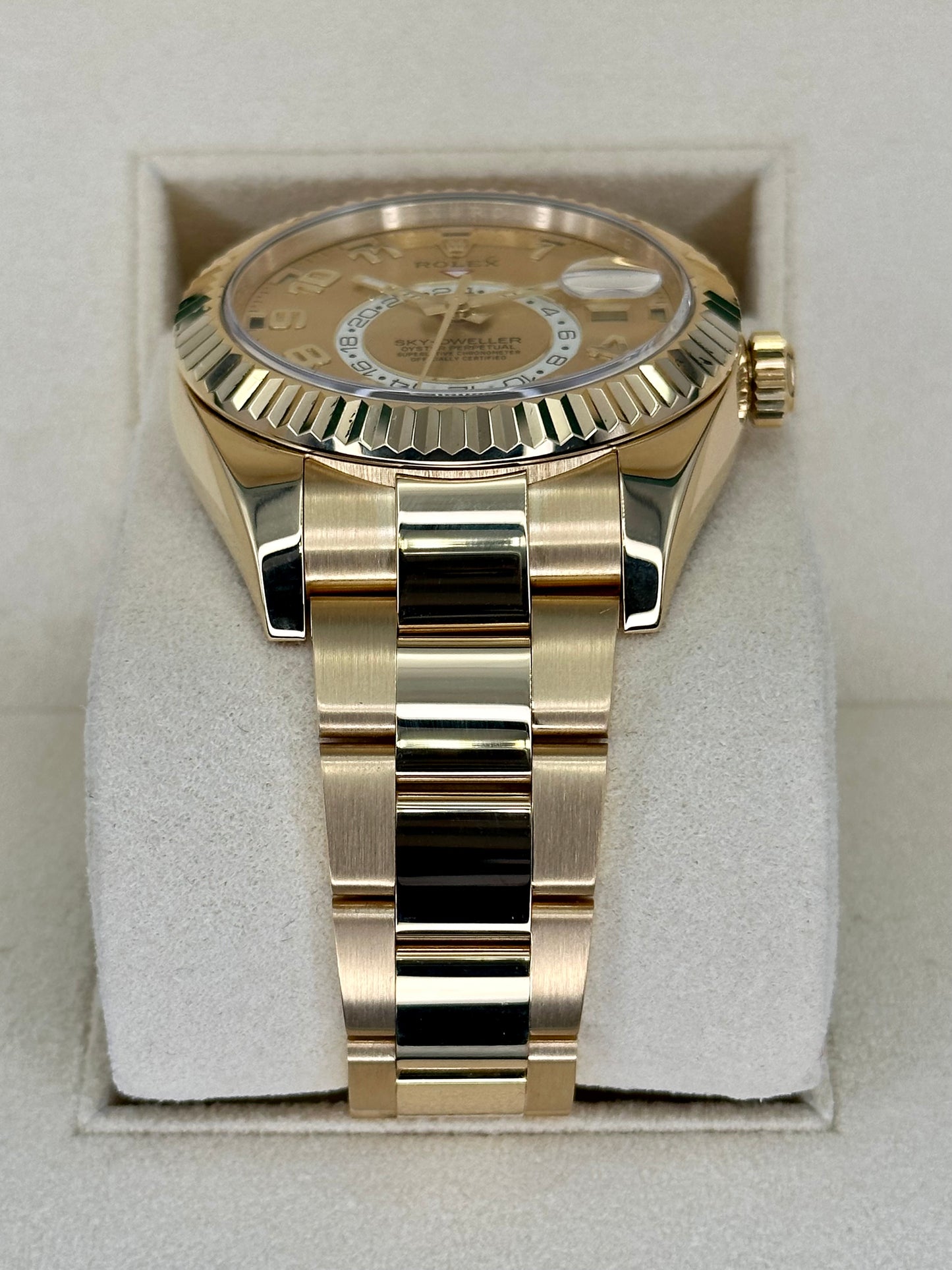 2017 Rolex Sky-Dweller 42mm 326938 Yellow Gold Champagne Dial - MyWatchLLC